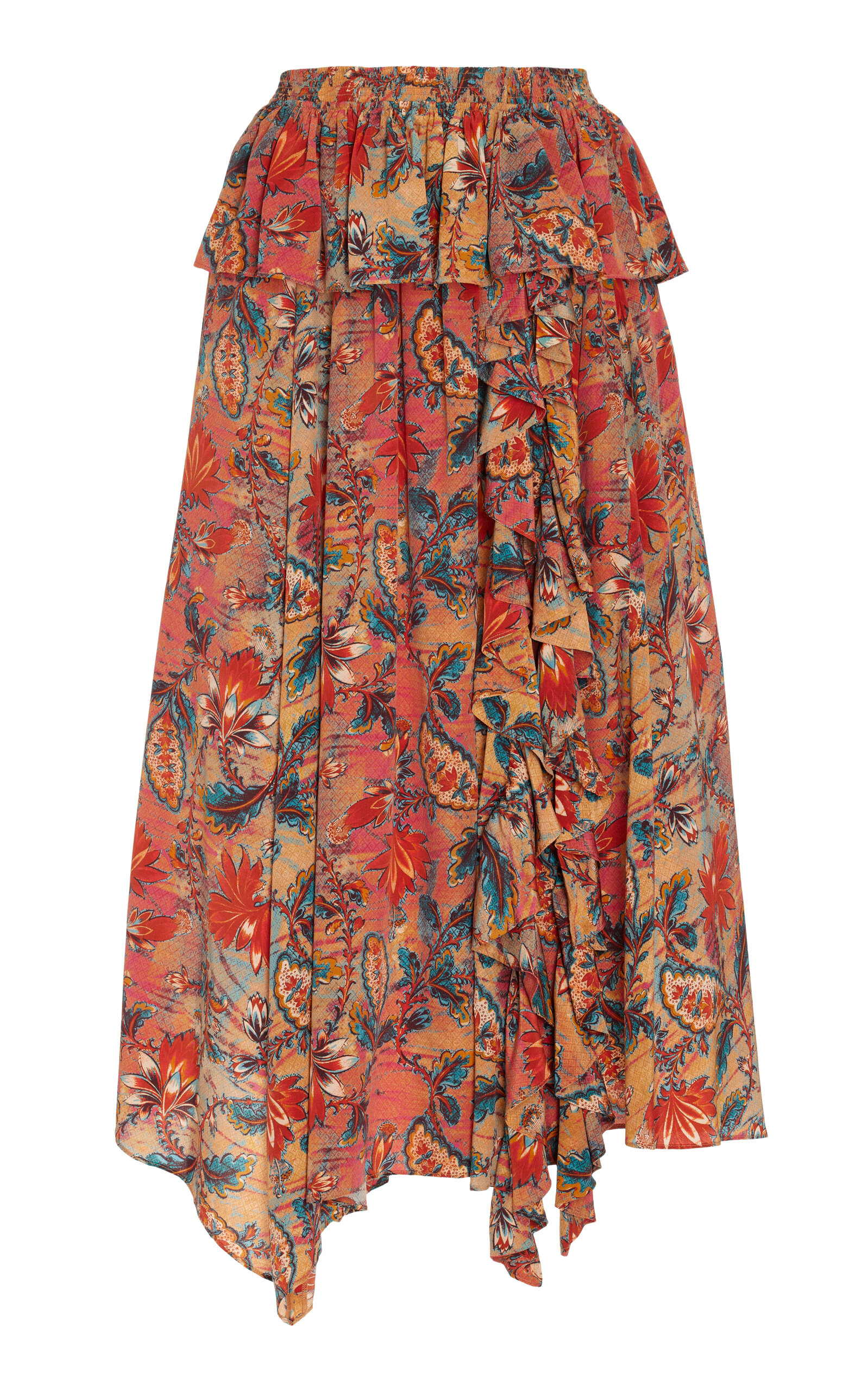 Ulla Johnson Women's Ursa Silk Midi Skirt In Floral | ModeSens