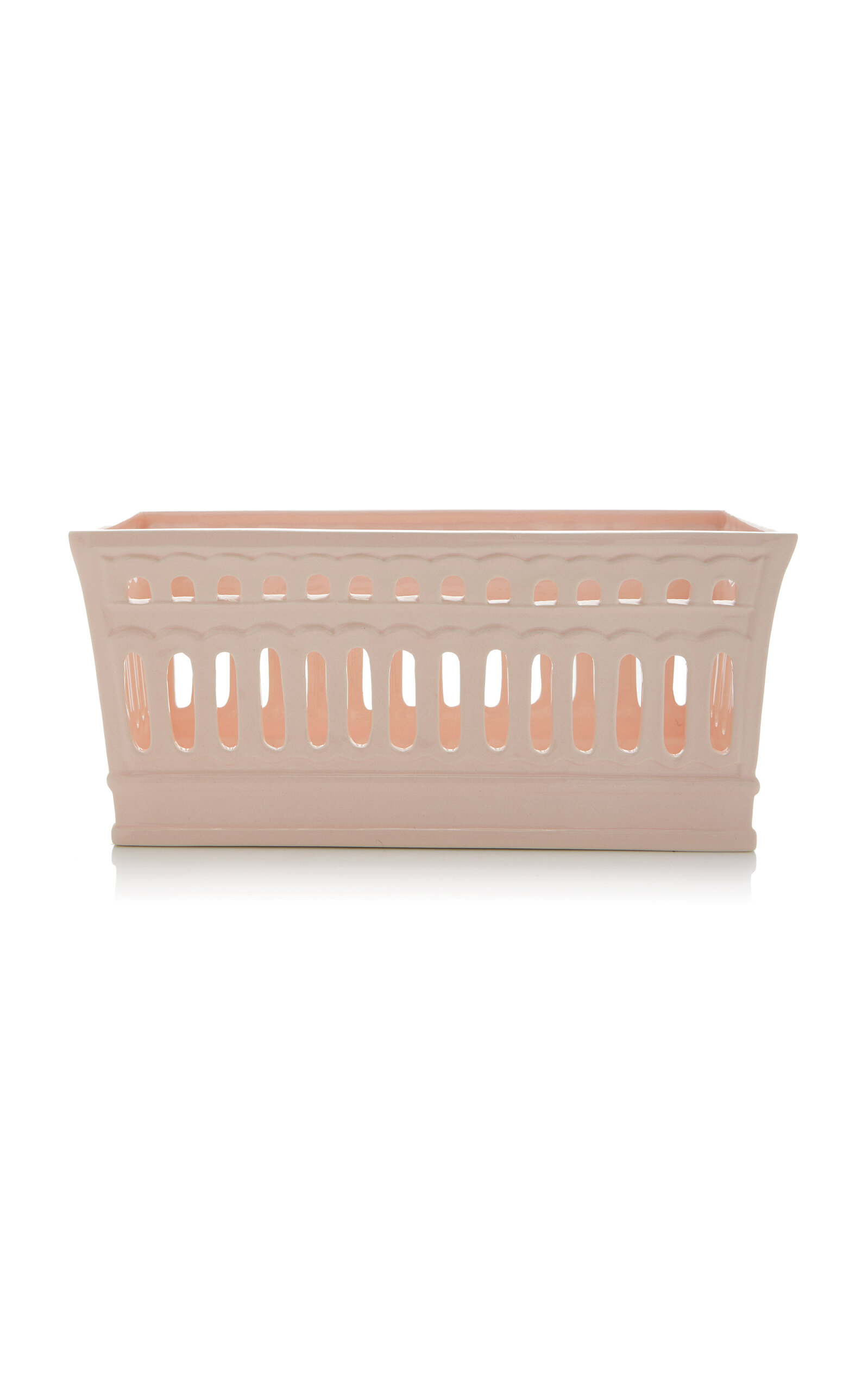 Shop Moda Domus Balconata Creamware Centrepiece In Pink