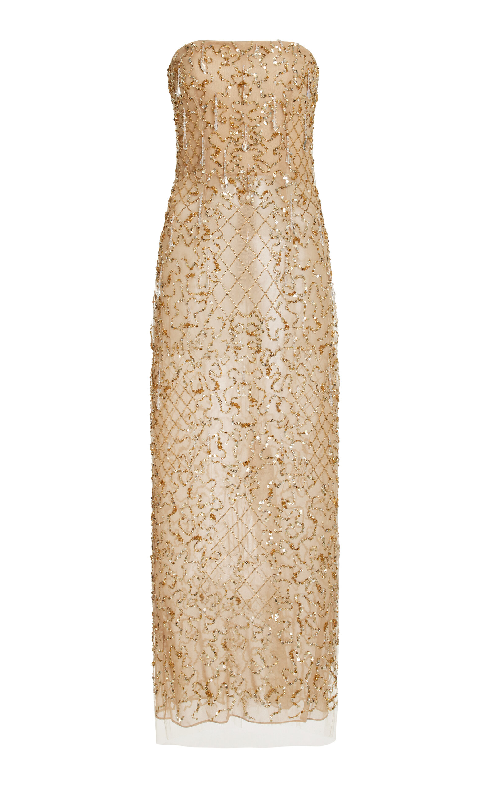 Monique Lhuillier Floral Lace Sleeveless Midi Sheath Dress