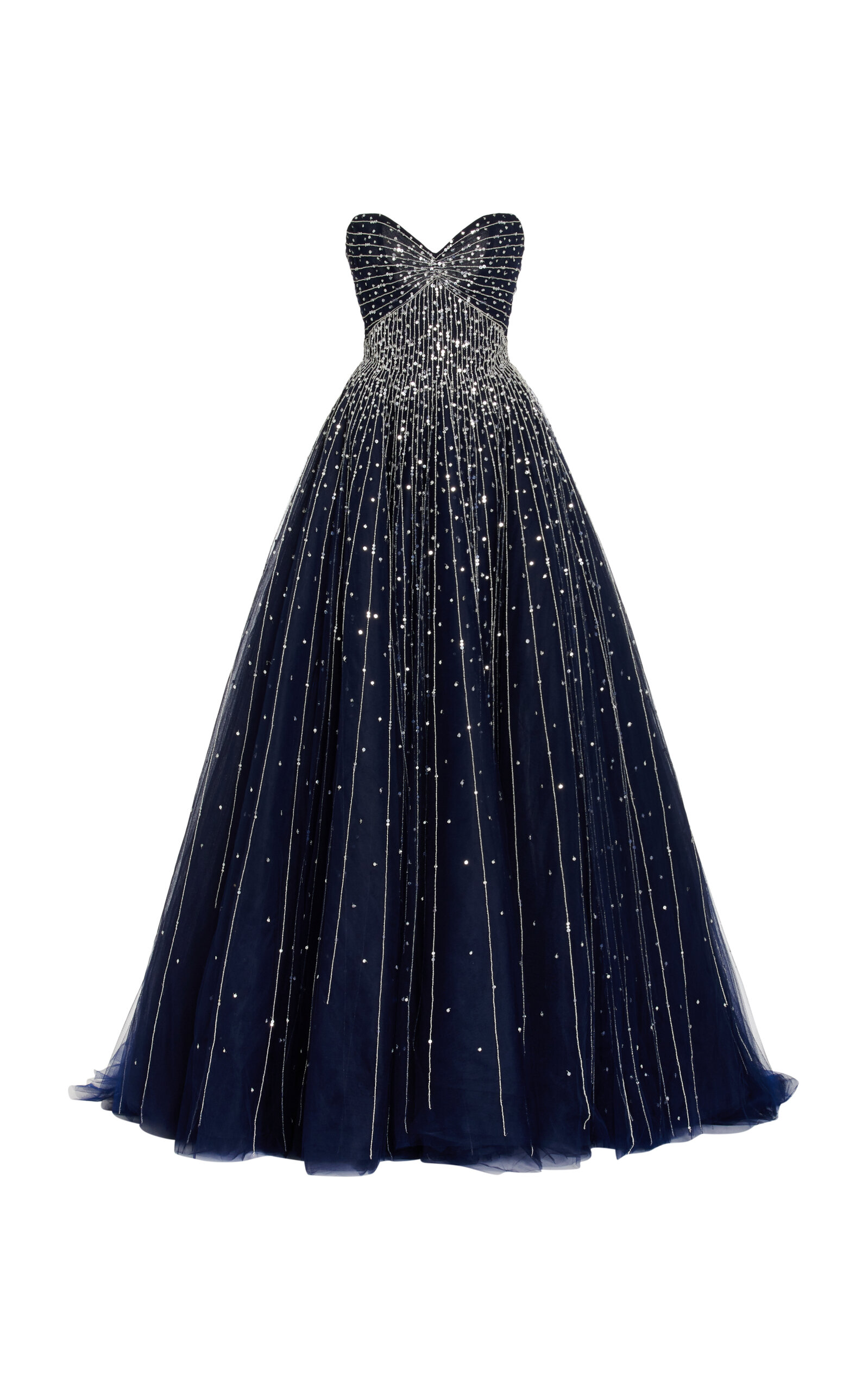 Monique Lhuillier Women s Embellished Strapless Ball Gown In Navy ModeSens