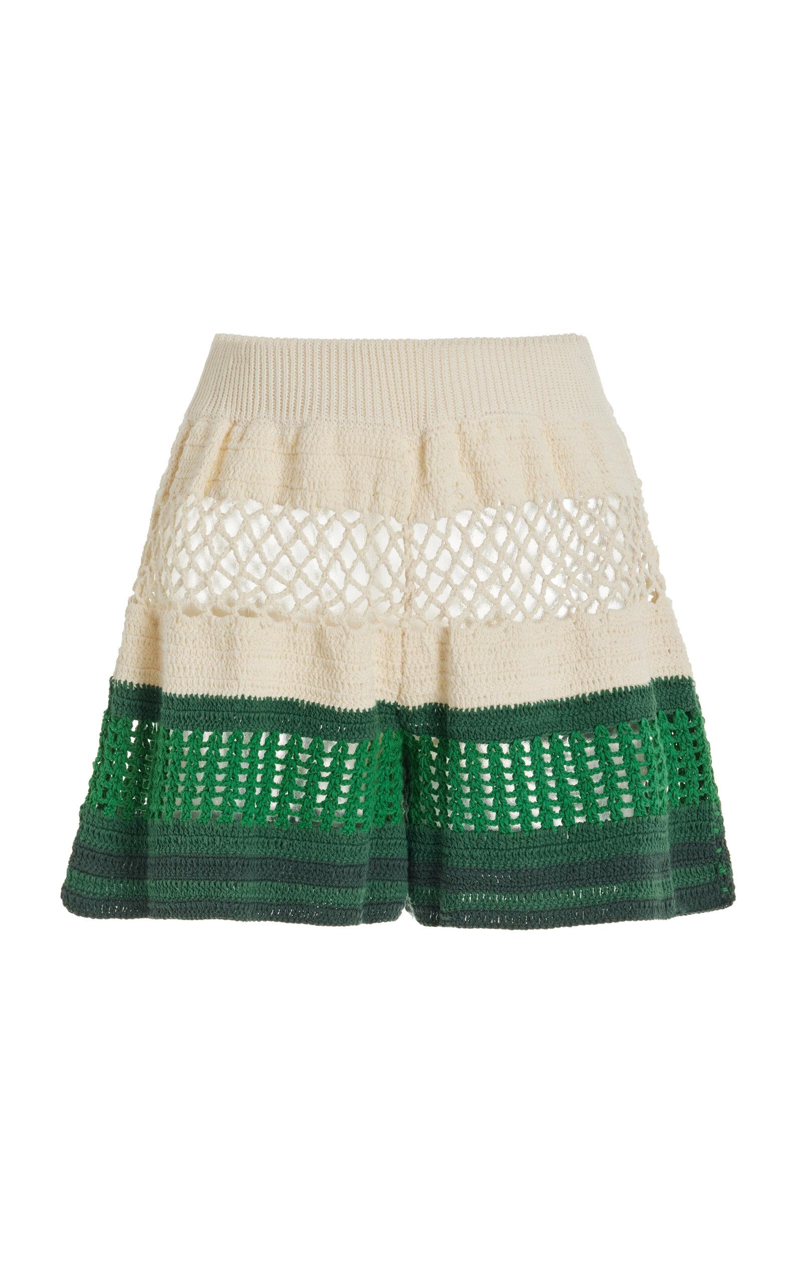 Exclusive Zippy Crocheted Cotton Shorts