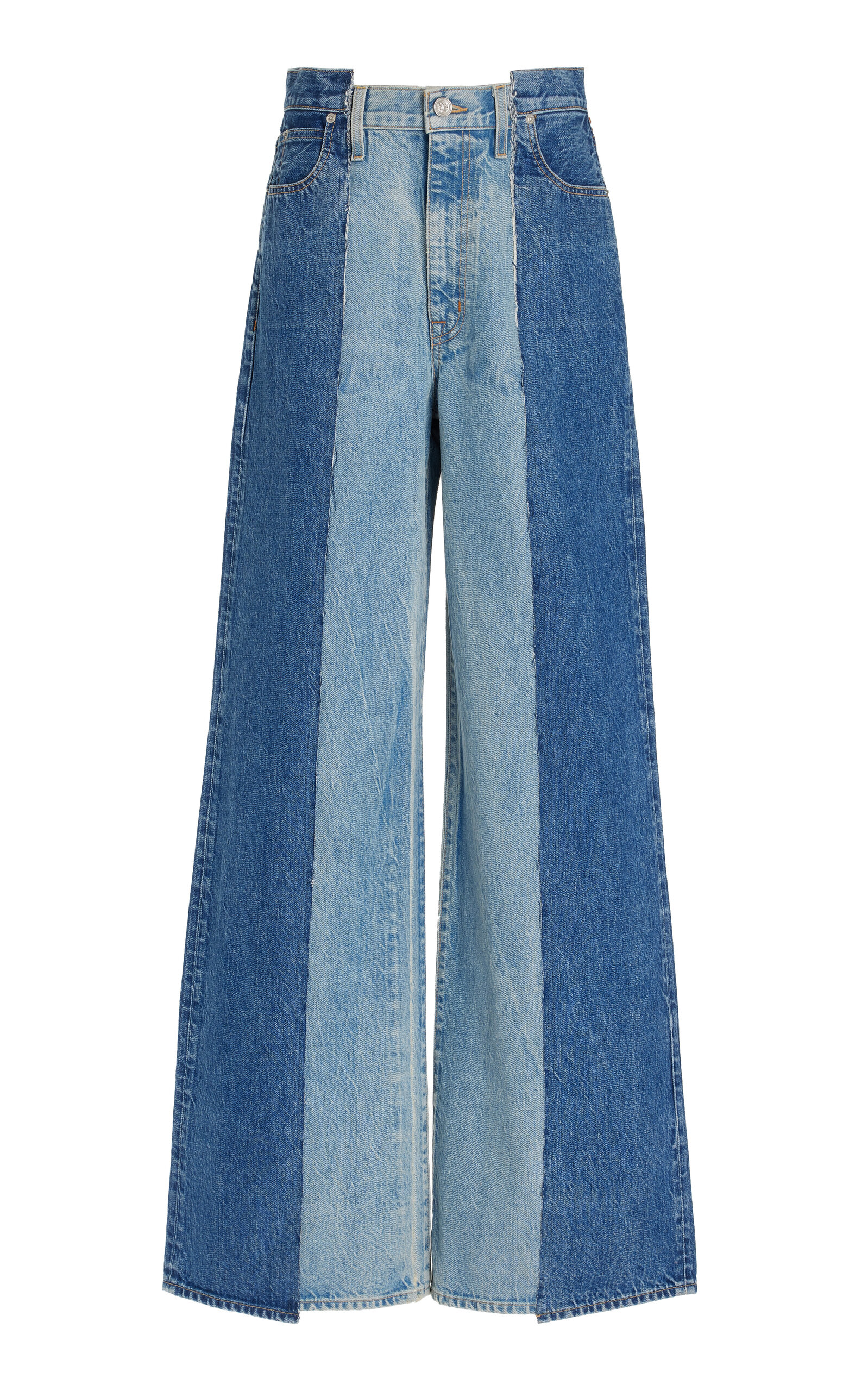 SLVRLAKE EVA PANELED HIGH-RISE WIDE-LEG JEANS