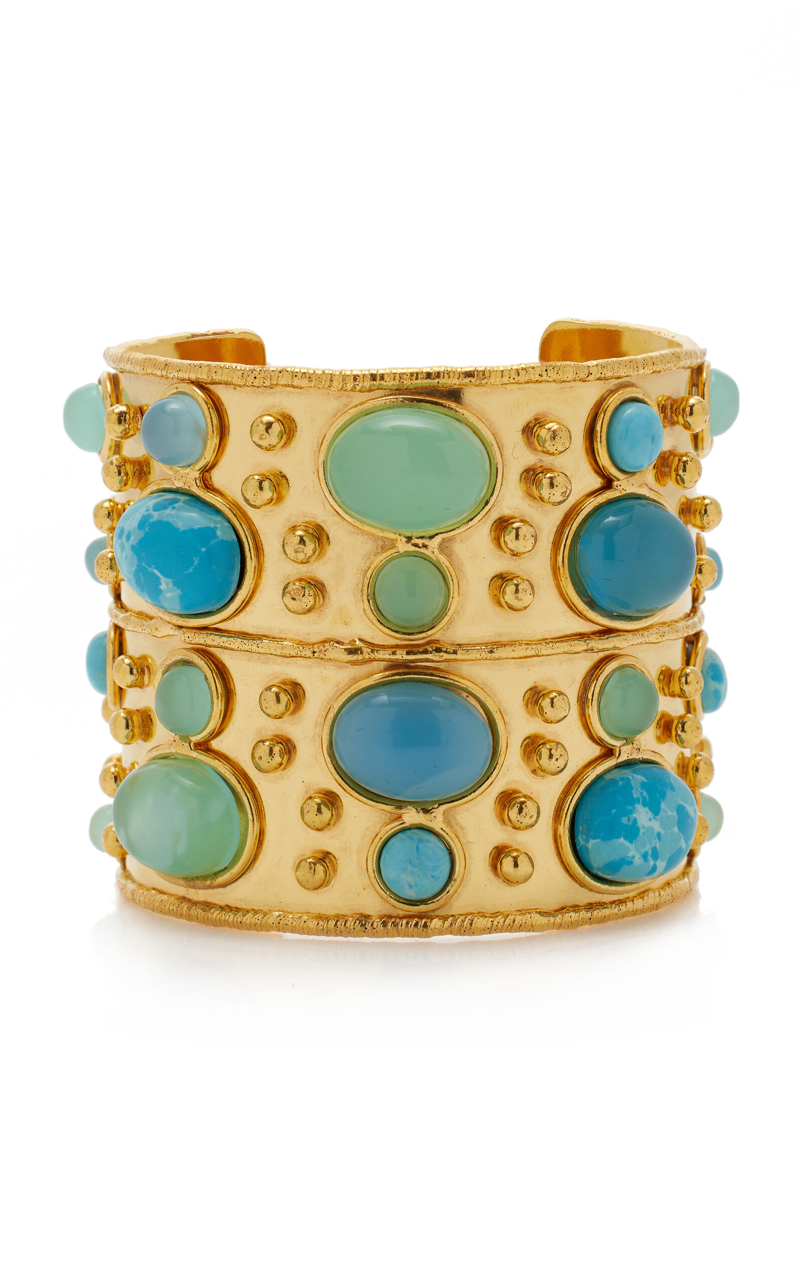 Sylvia Toledano Byzance 22k Gold-plated Multi-stone Cuff In Blue