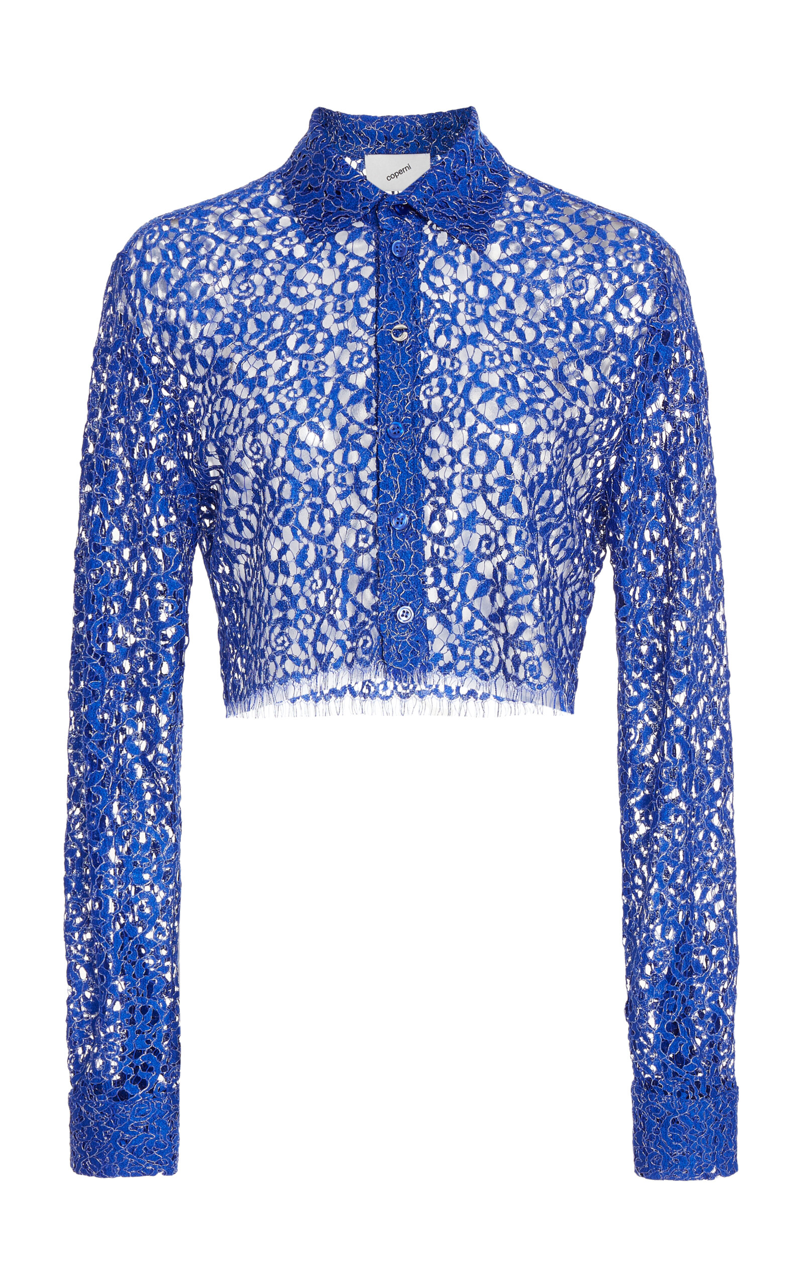 Coperni Women's Lace Cropped Shirt | Smart Closet