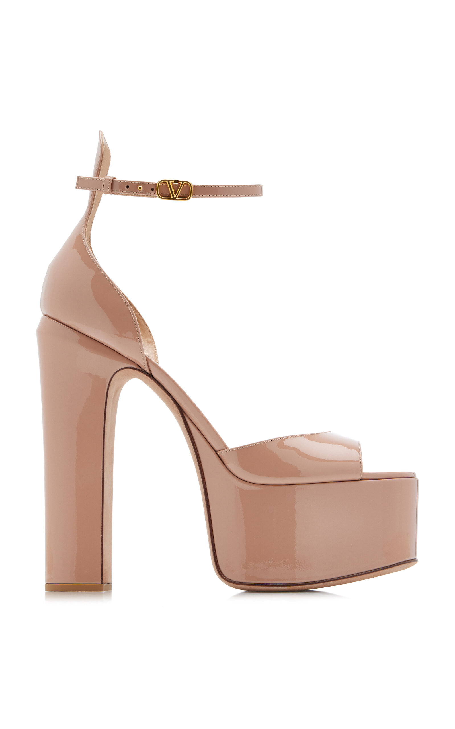 Valentino Garavani Tan-go Platform Patent Leather Sandal 155mm for Woman in  Rose Cannelle