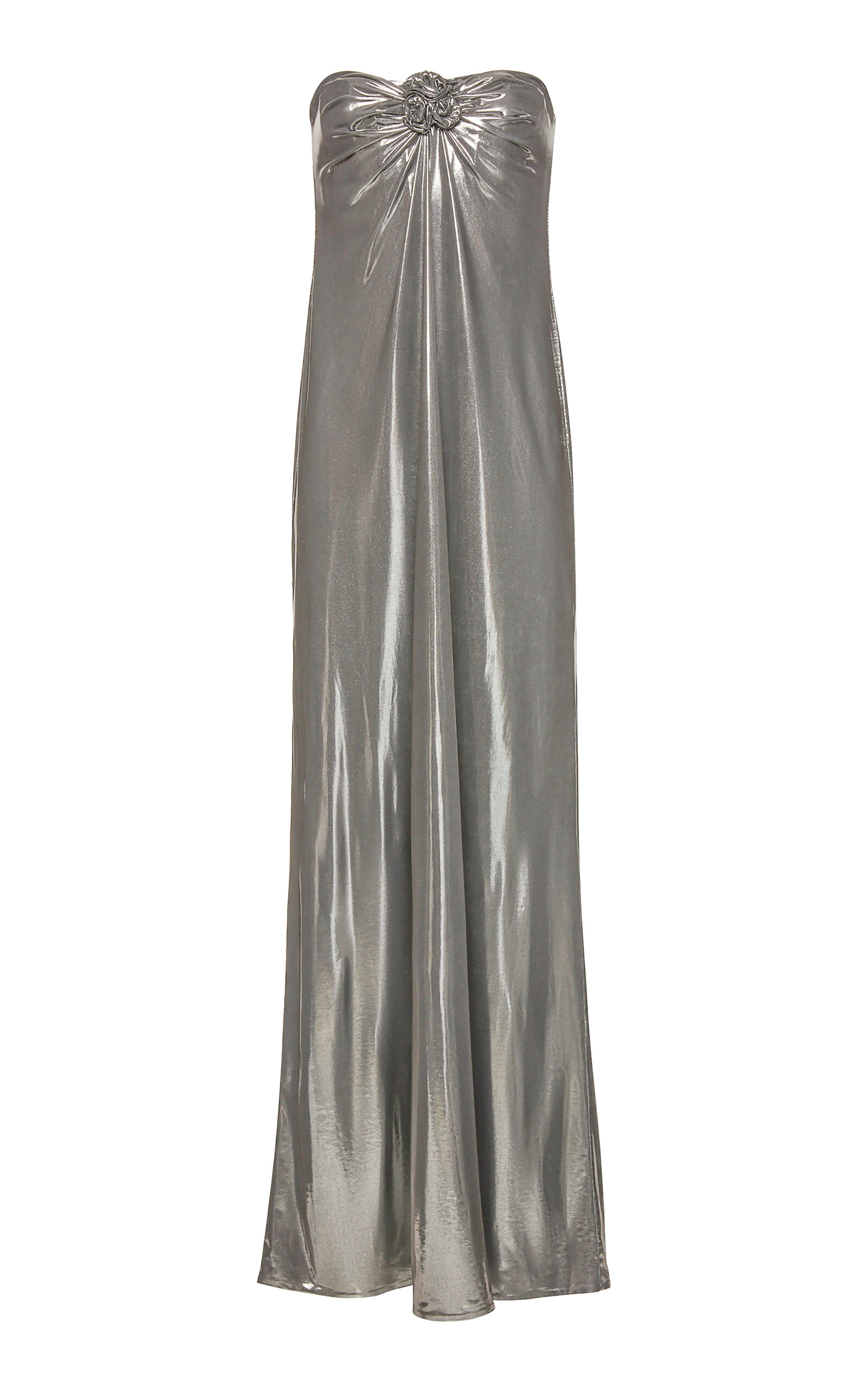 MAGDA BUTRYM STRAPLESS METALLIC MAXI DRESS