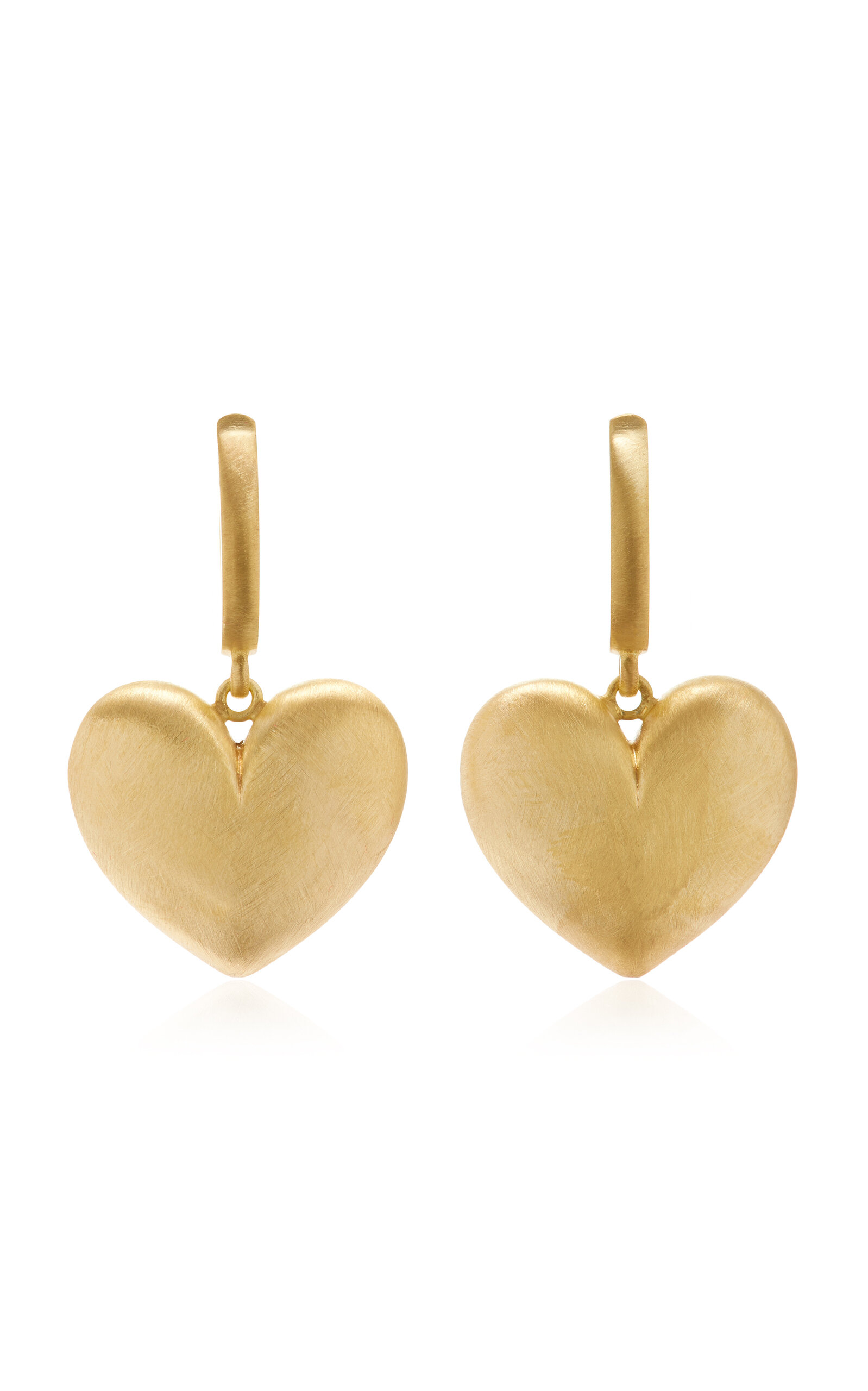 LAUREN RUBINSKI 14K YELLOW GOLD HEART EARRINGS 