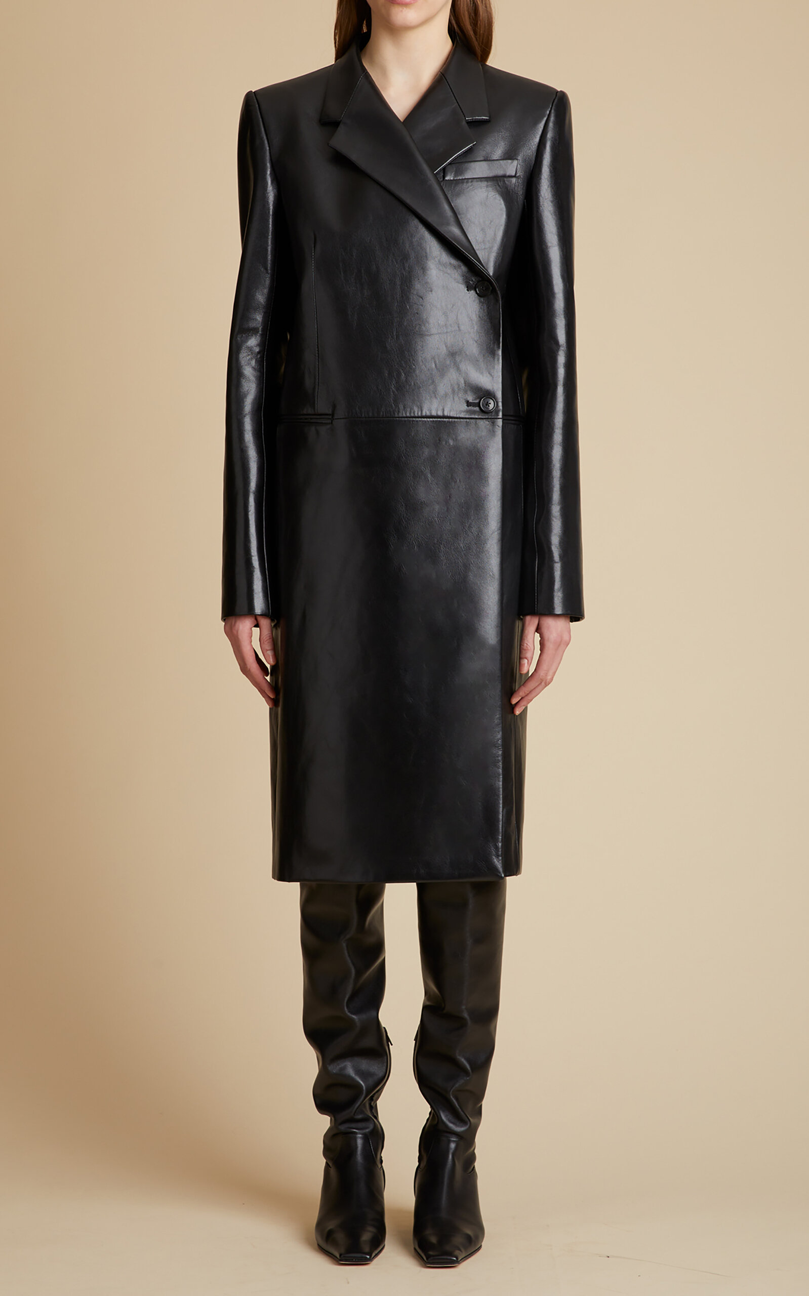 Khaite Women's Kento Leather Trench Coat In Black | ModeSens