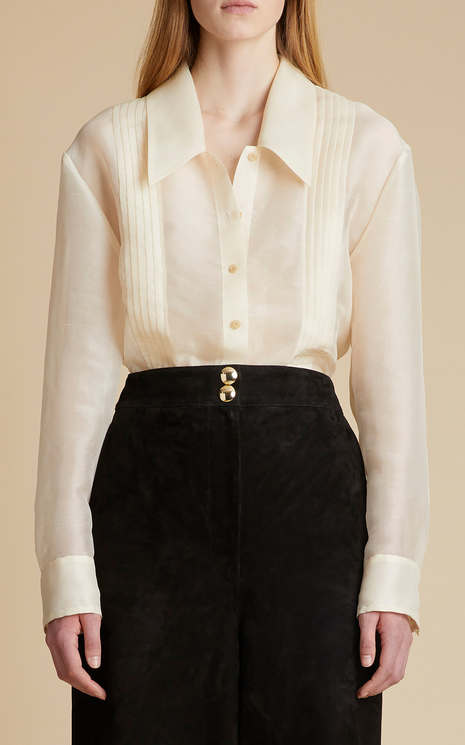 KHAITE NORI SILK-ORGANZA SHIRT