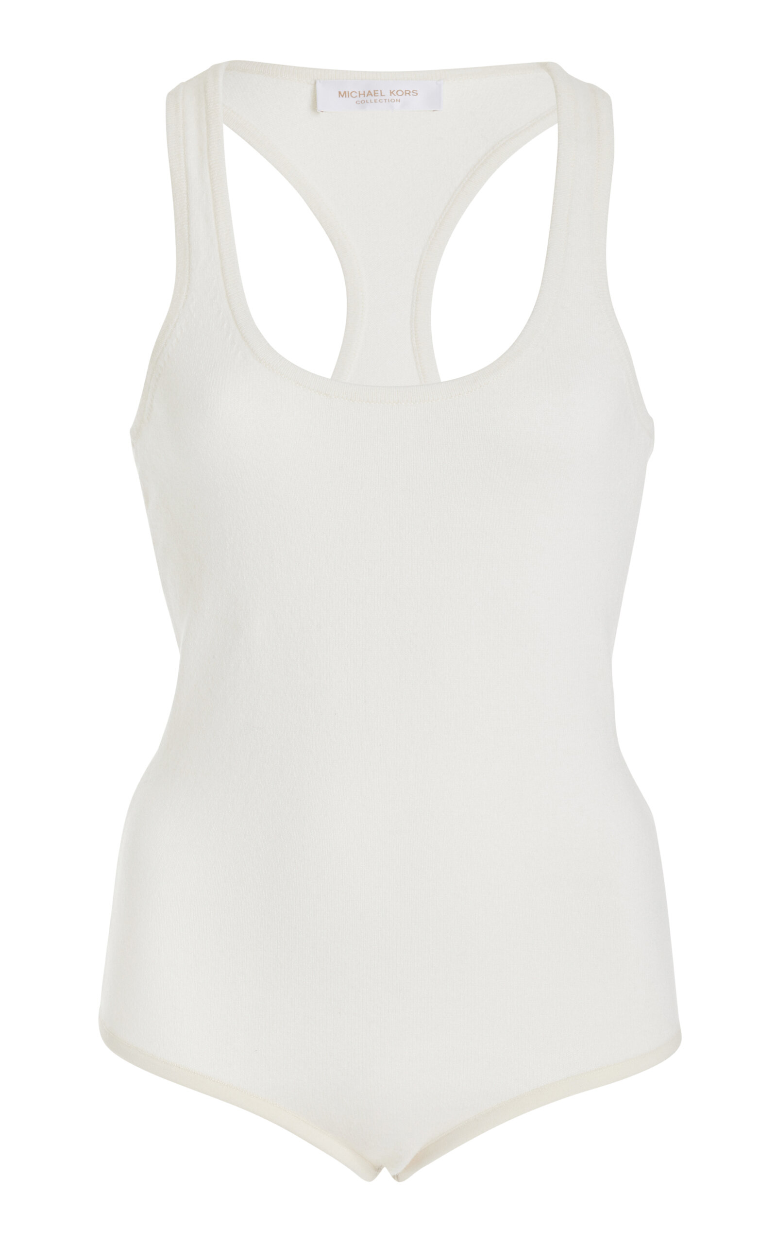 Michael Kors Knit Cashmere Bodysuit In White