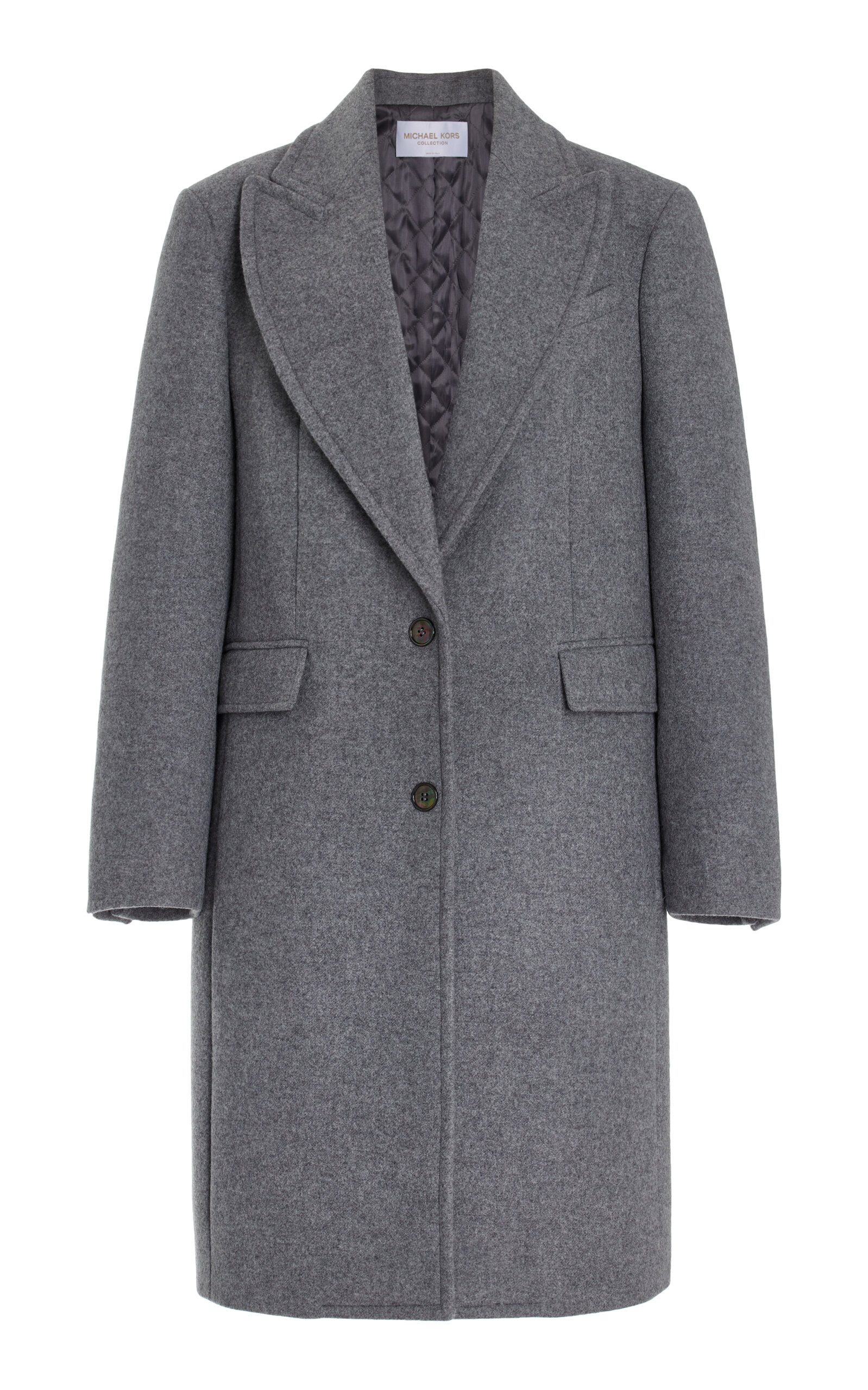 Michael Kors Women's Chesterfield Wool Coat In Grey | ModeSens