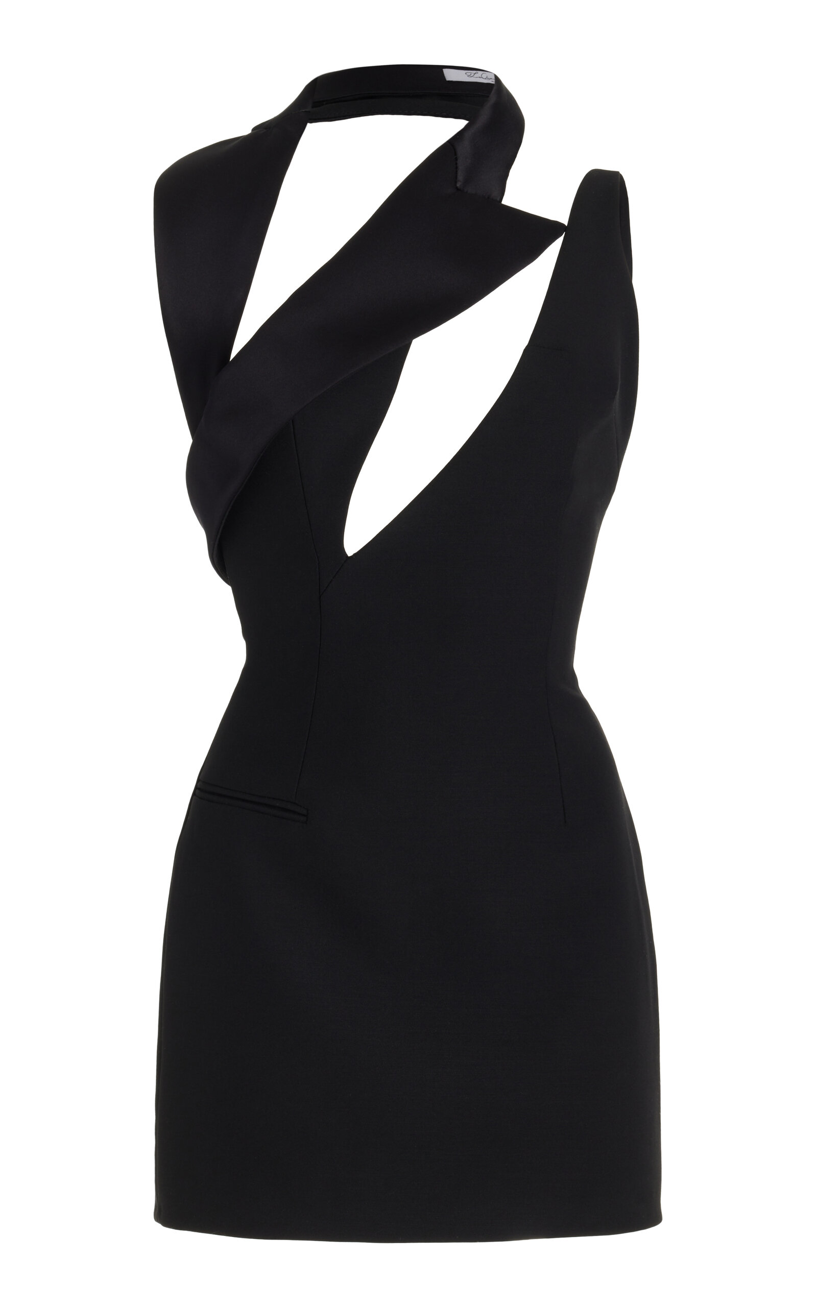 LAQUAN SMITH DECONSTRUCTED WOOL MINI DRESS