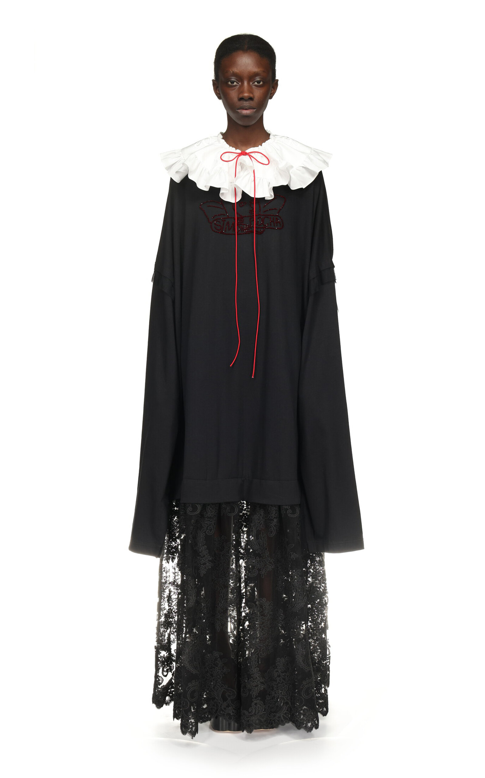 Simone Rocha Oversized Jersey Maxi Dress In Multi