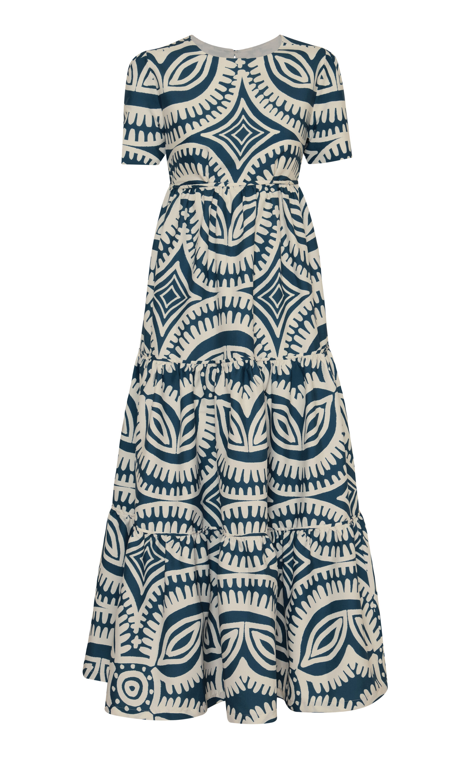 Andres Otalora Alfarero Cotton Poplin Midi Dress In Print | ModeSens