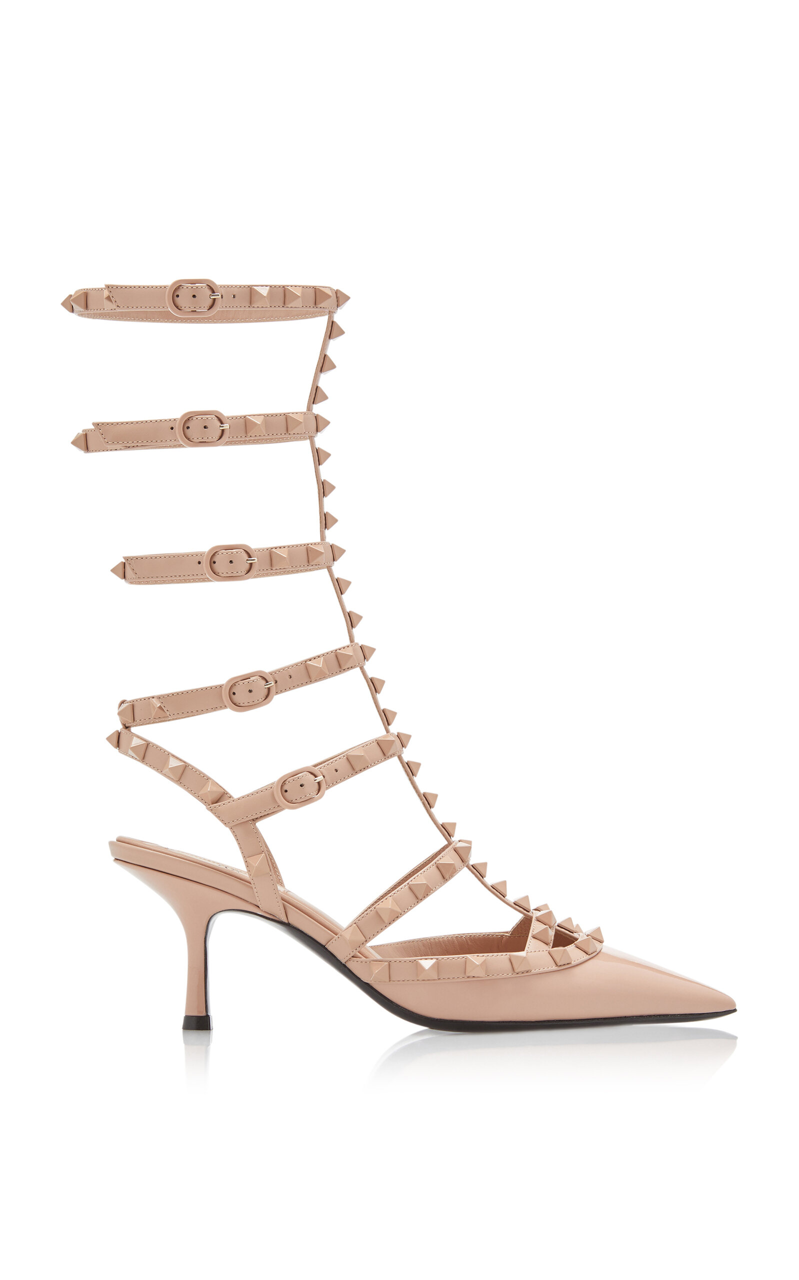 Valentino Garavani Rockstud Pumps T Strap Caged Nude Shoes 38