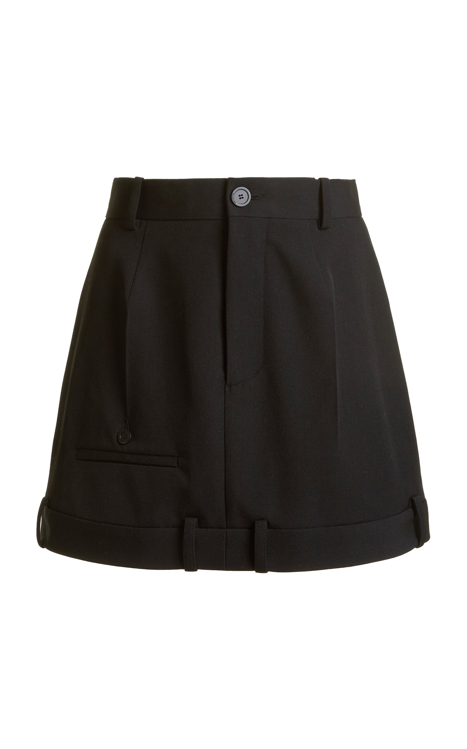 Deconstructed Twill Mini Skirt