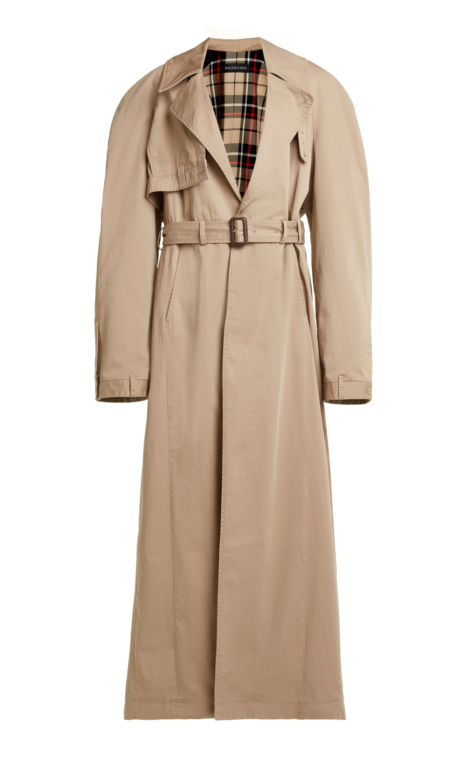 Deconstructed Cotton Twill Trench Coat