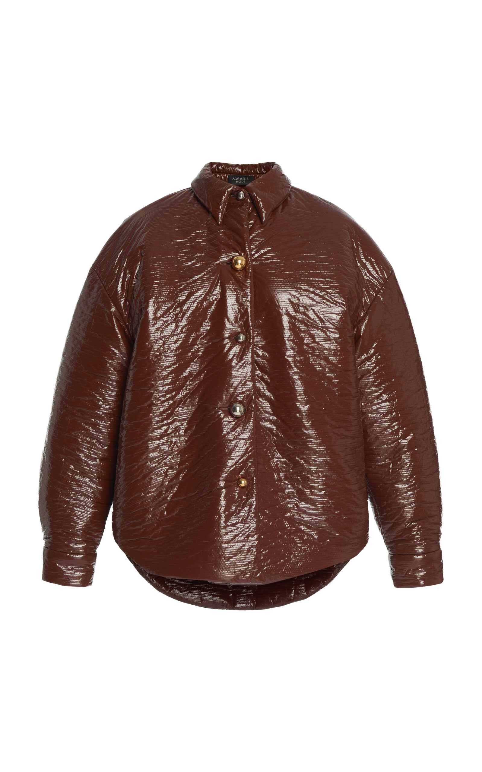 A.w.a.k.e. Women's Faux Patent Leather Jacket In Brown | ModeSens