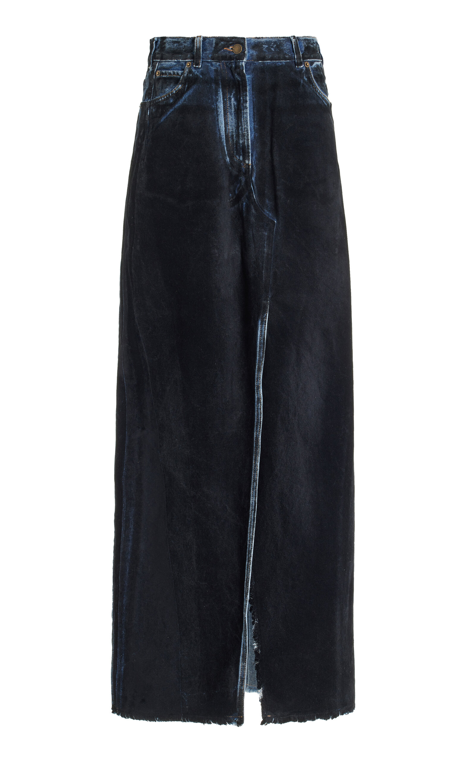 DARKPARK EMMA RAW EDGE DENIM MAXI SKIRT