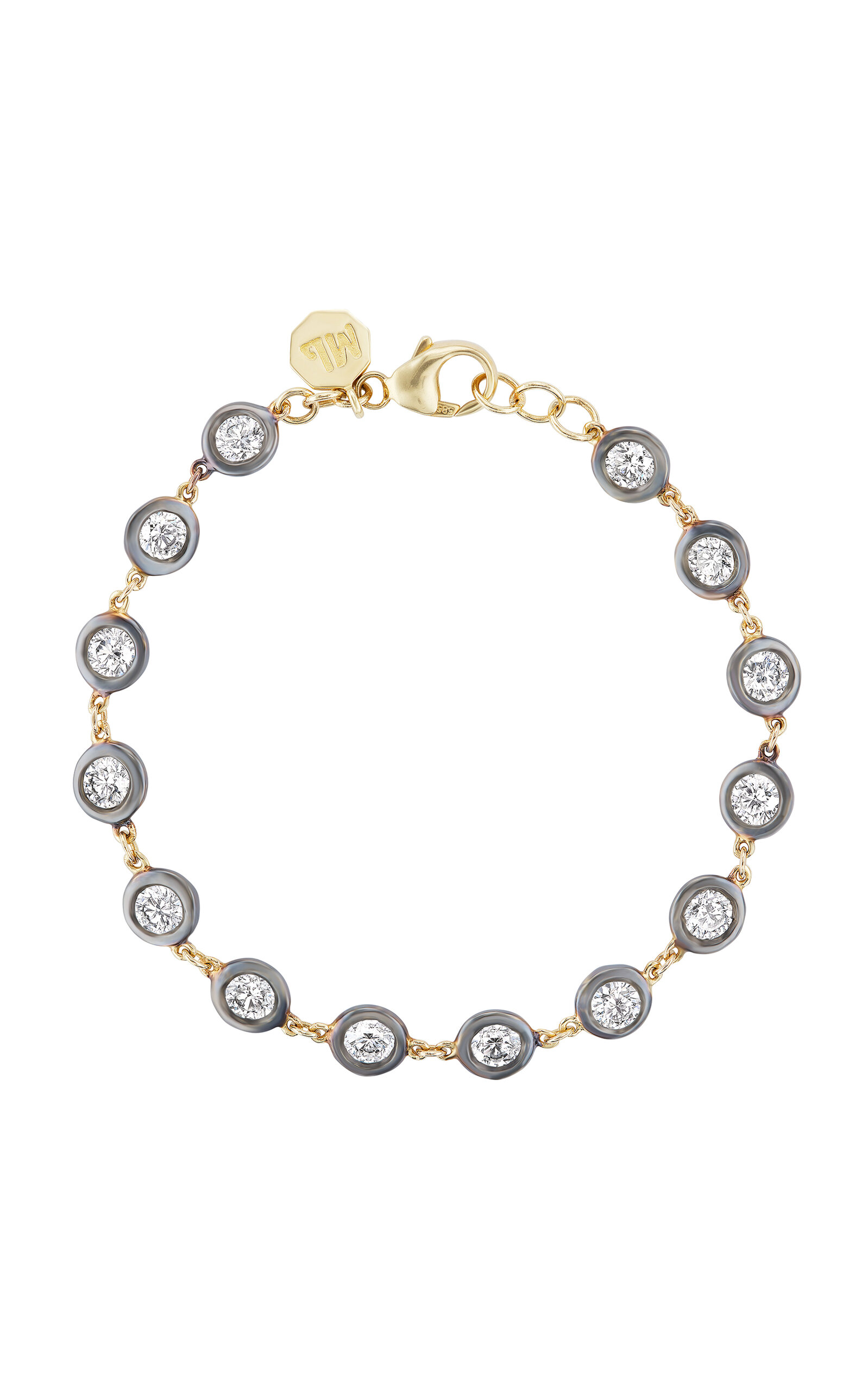 Marlo Laz Natasha 14-karat Gold And Rhodium-plated Diamond Bracelet ...