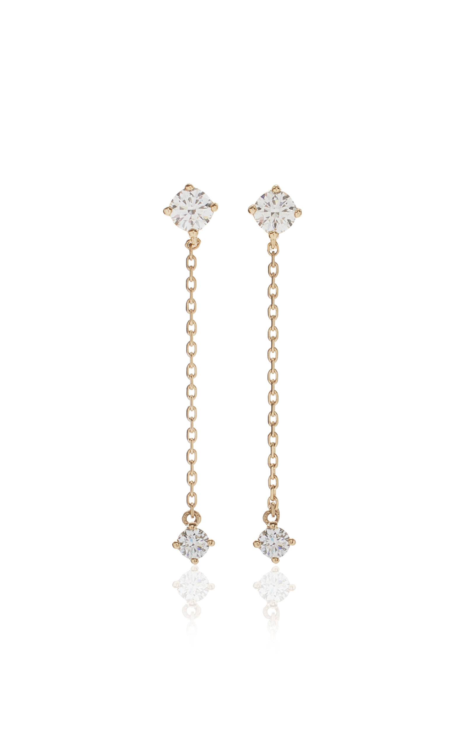 VRAI Duo Drop Earrings | 14K Yellow Gold