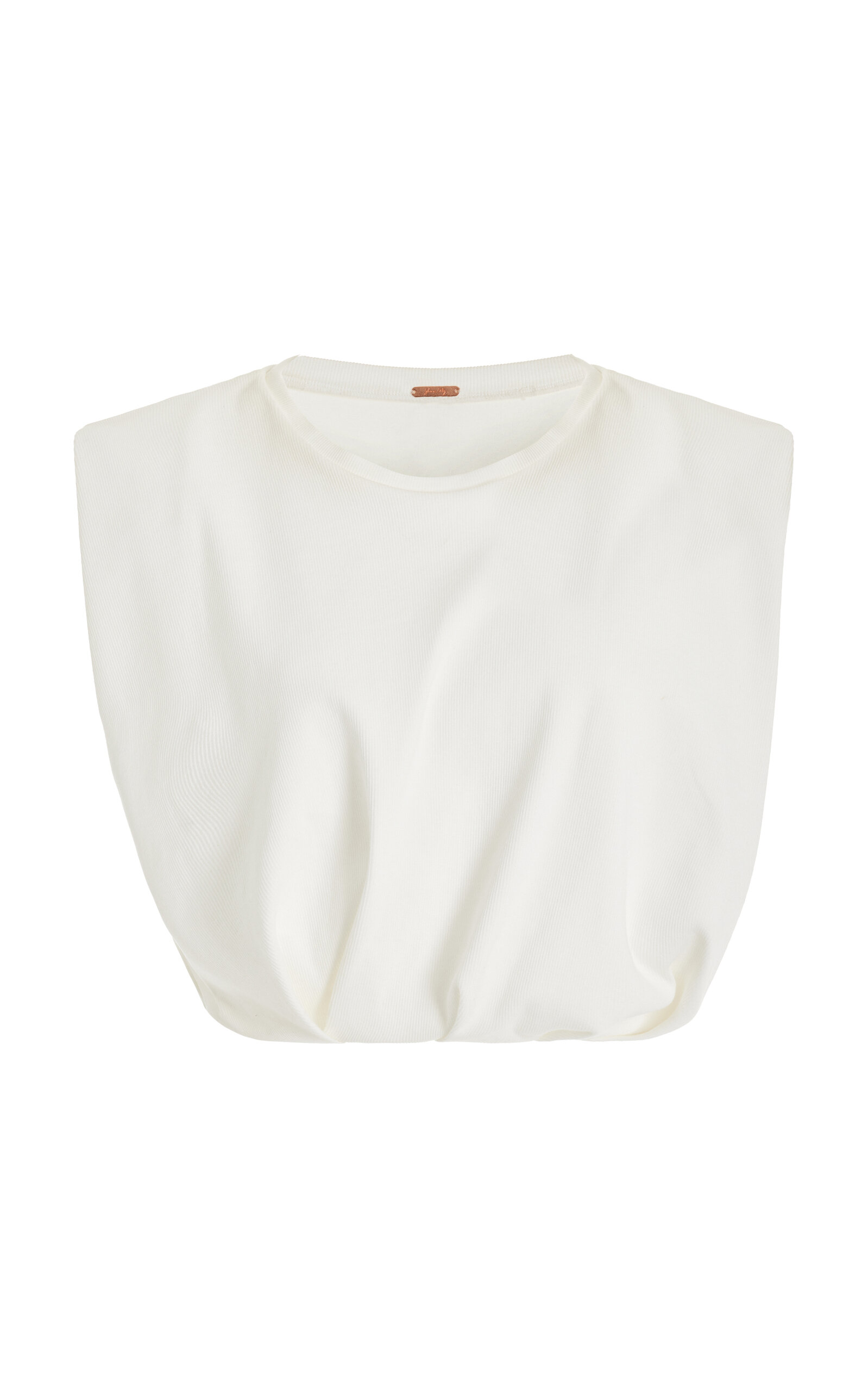 Johanna Ortiz Machakos Cropped Cotton-blend Top In White