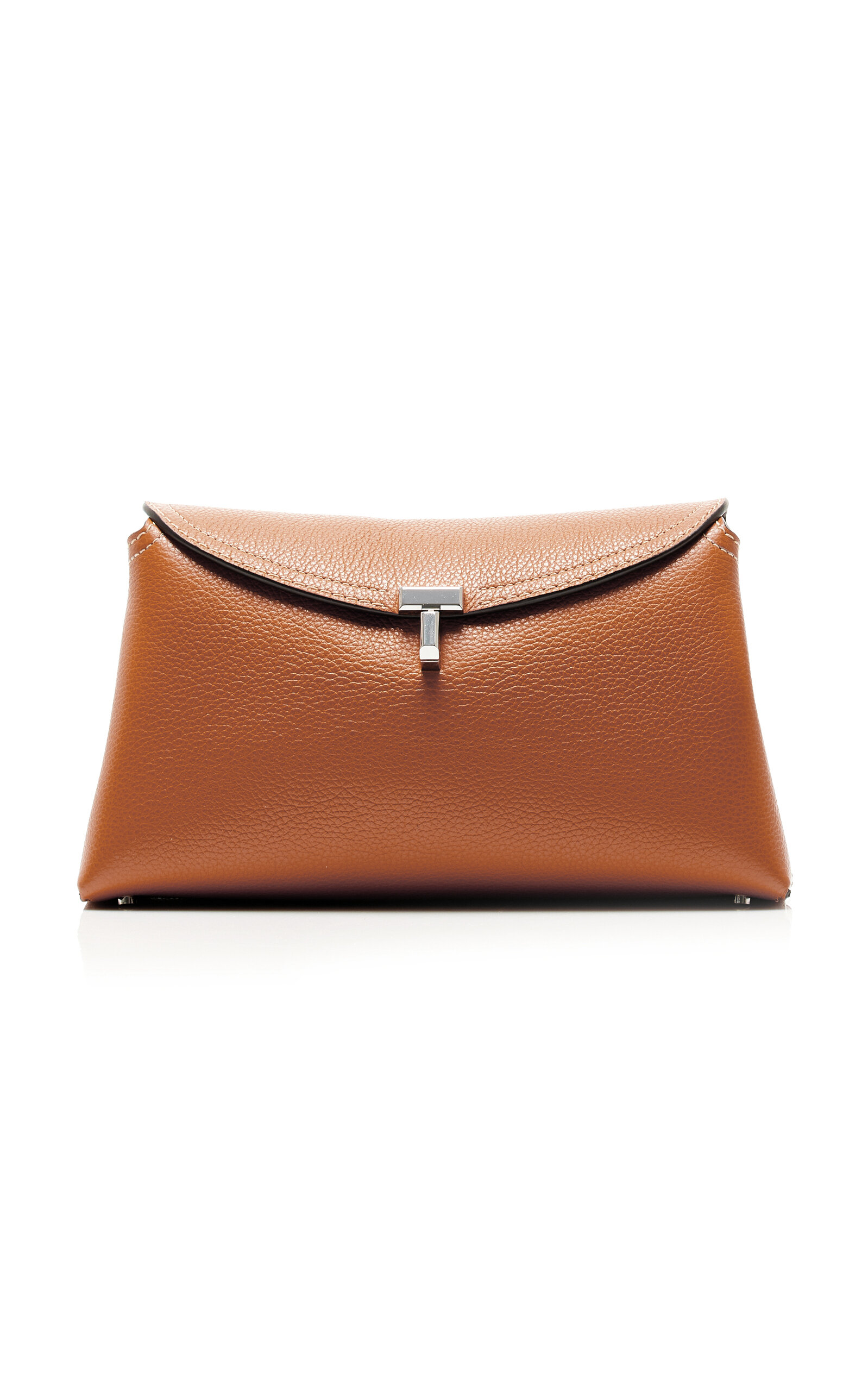 T-Lock Leather Clutch