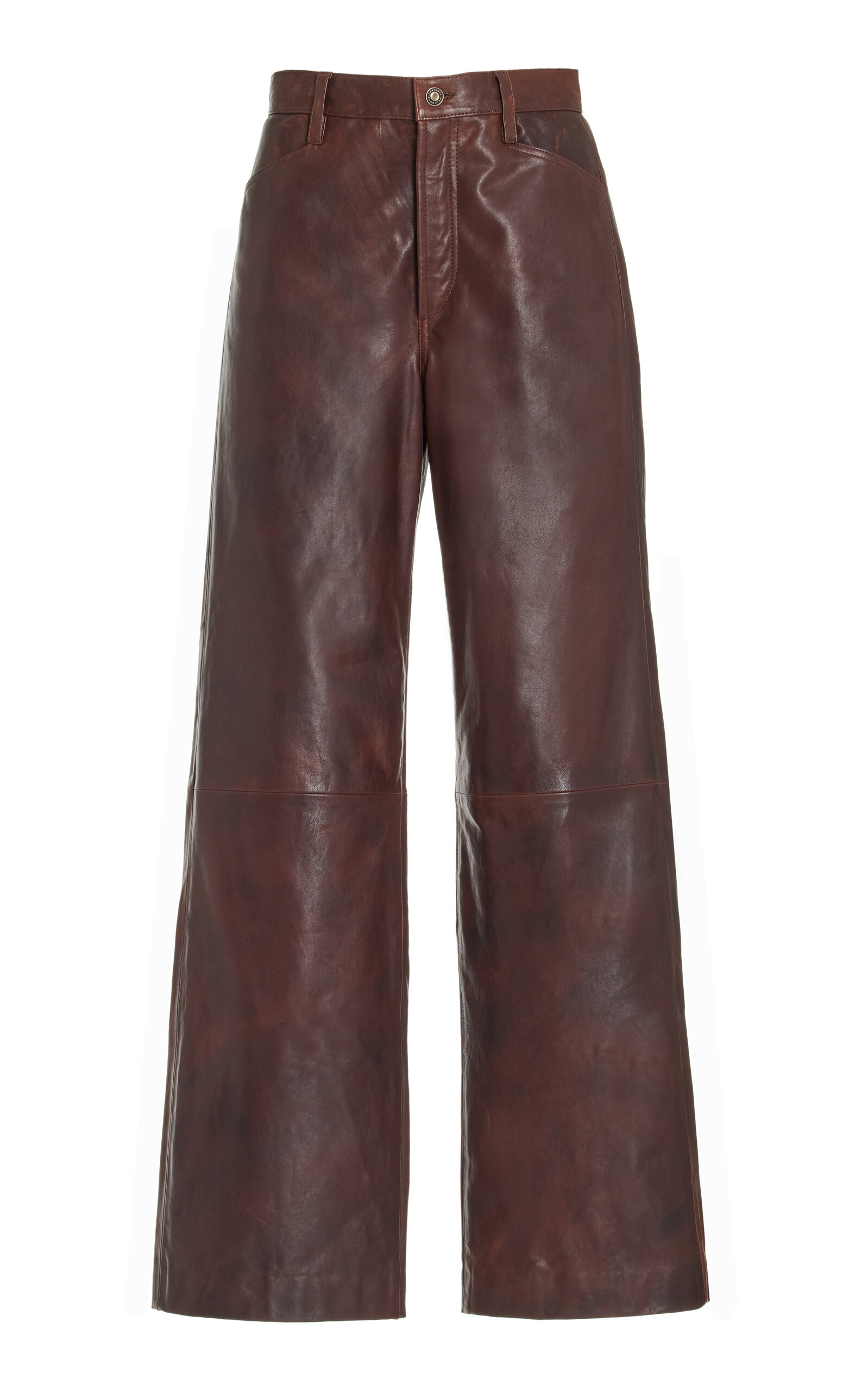 The Mischa Leather-Coated Wide-Leg Pants