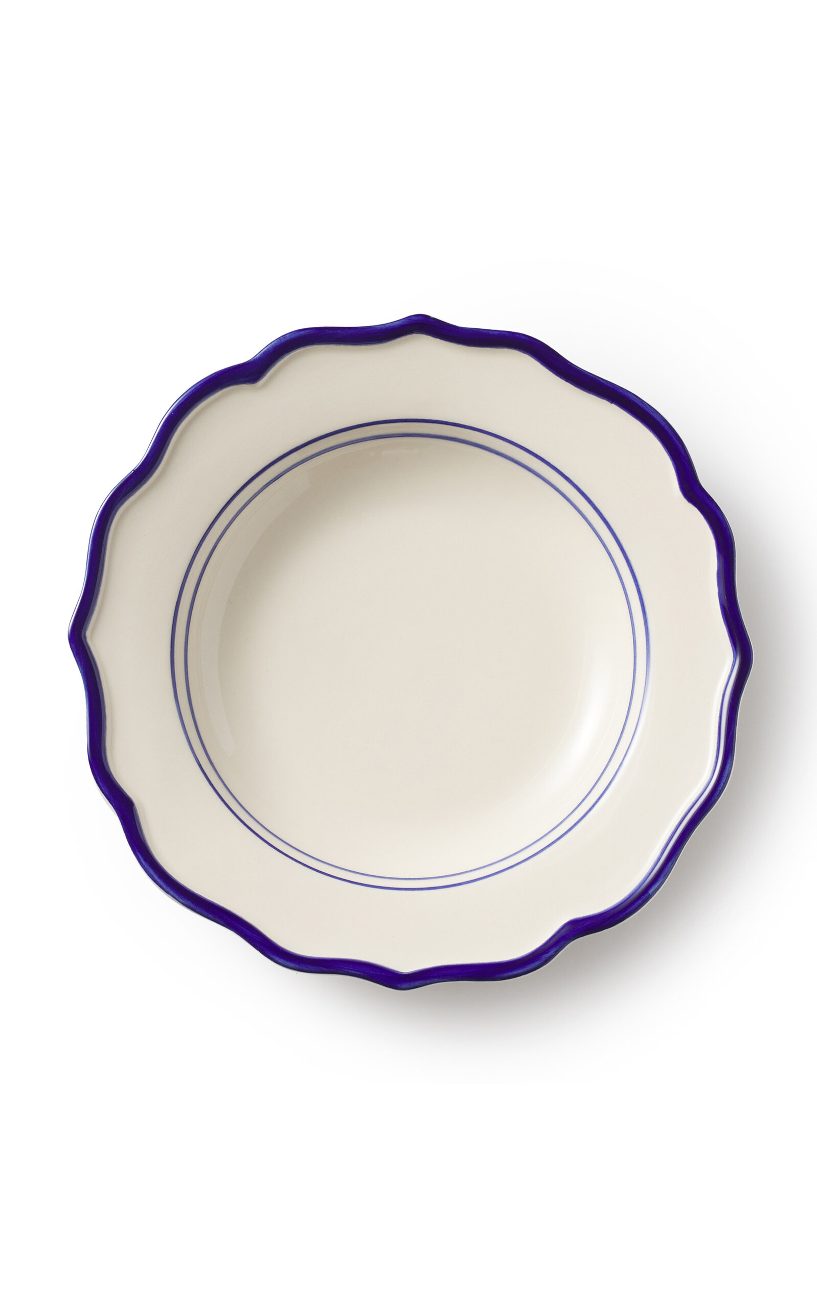 Maison Madison Jane Hand-painted Ceramic Pasta Plate In Navy