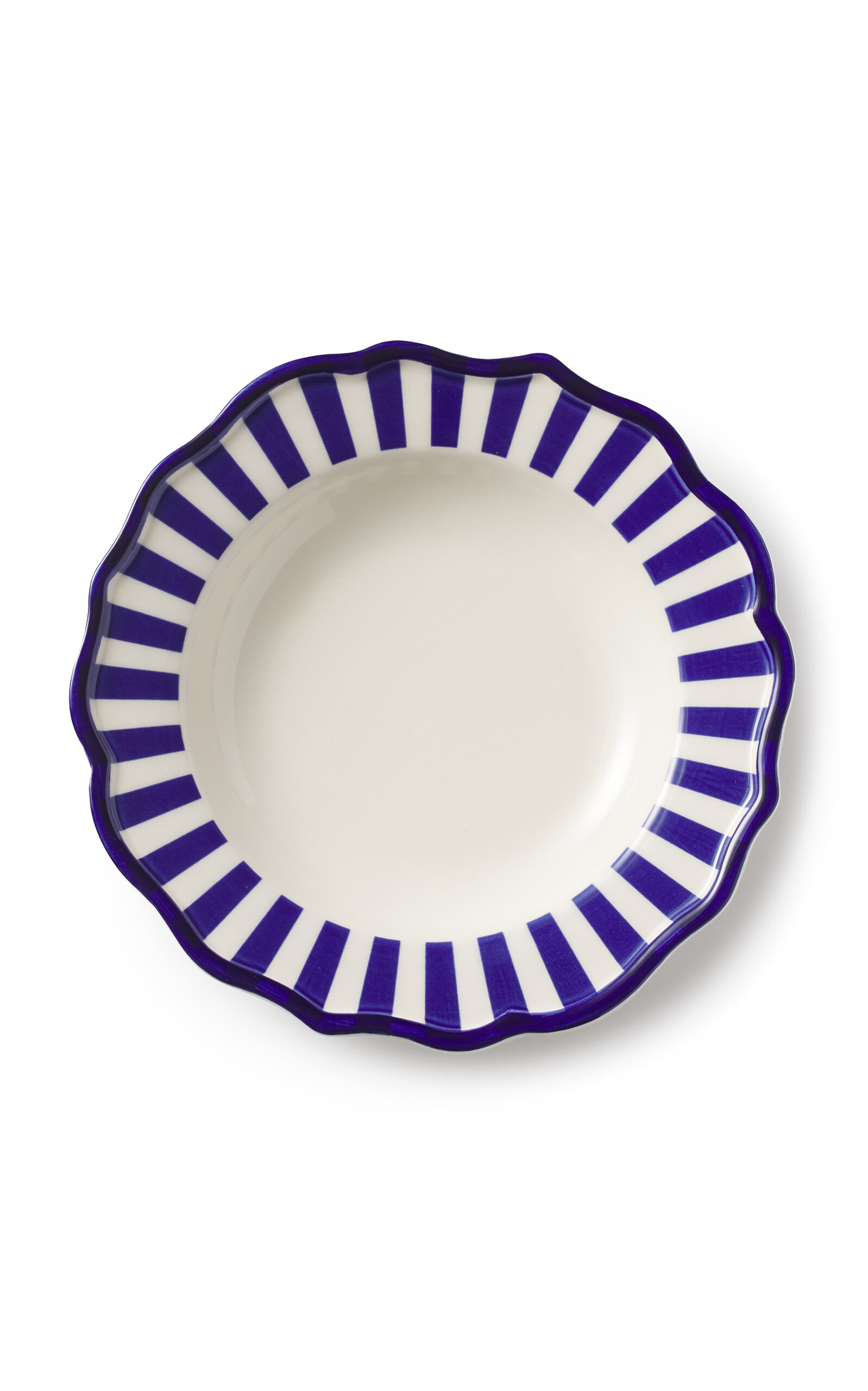 Maison Madison Riviera Hand-painted Ceramic Pasta Plate In Navy