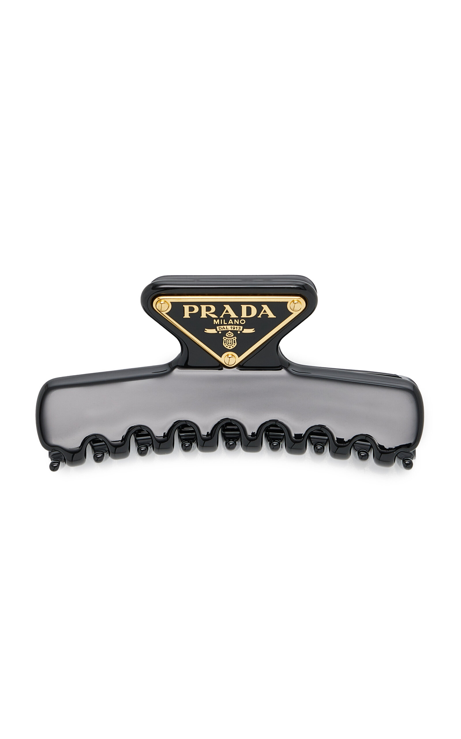 Prada Metal Hair Clip In Black