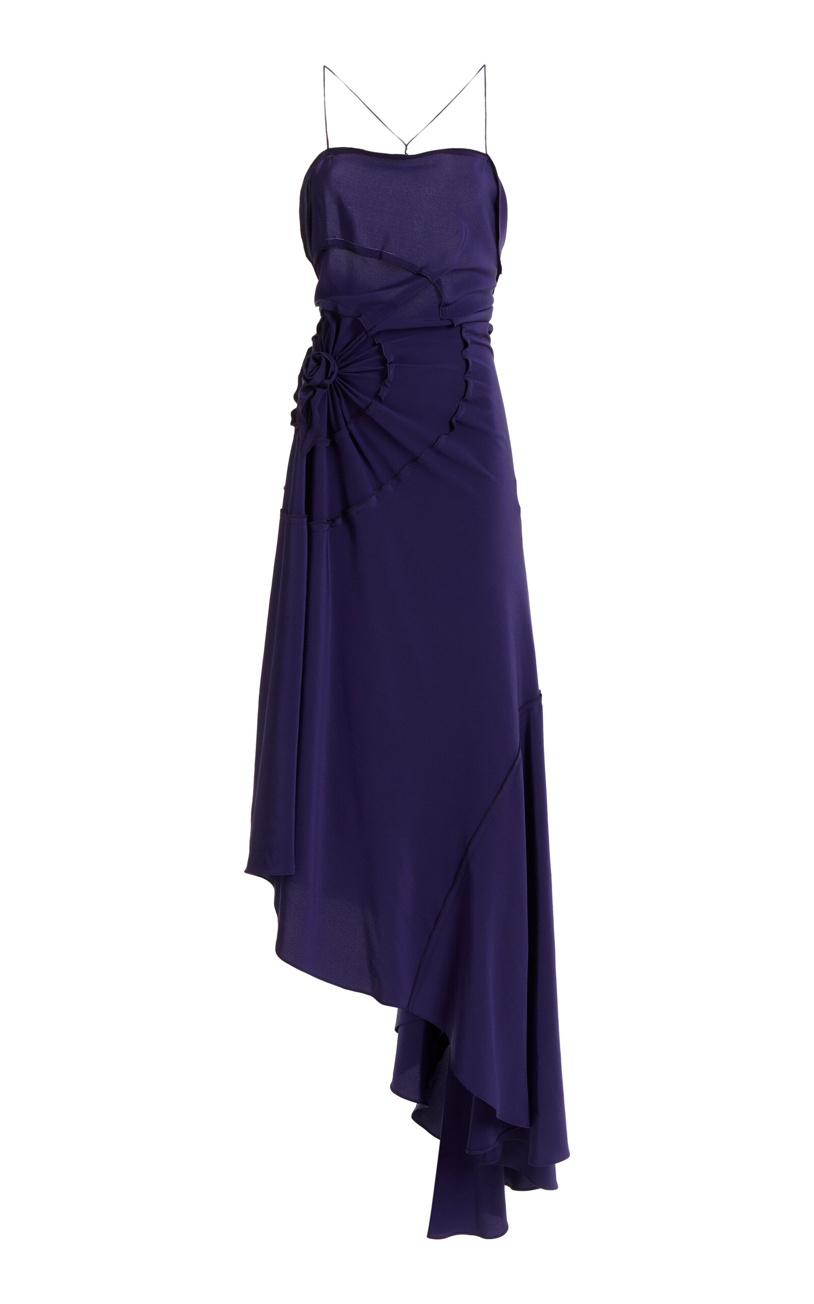 Victoria Beckham Women's Asymmetric Gathered Cami Dress In Purple