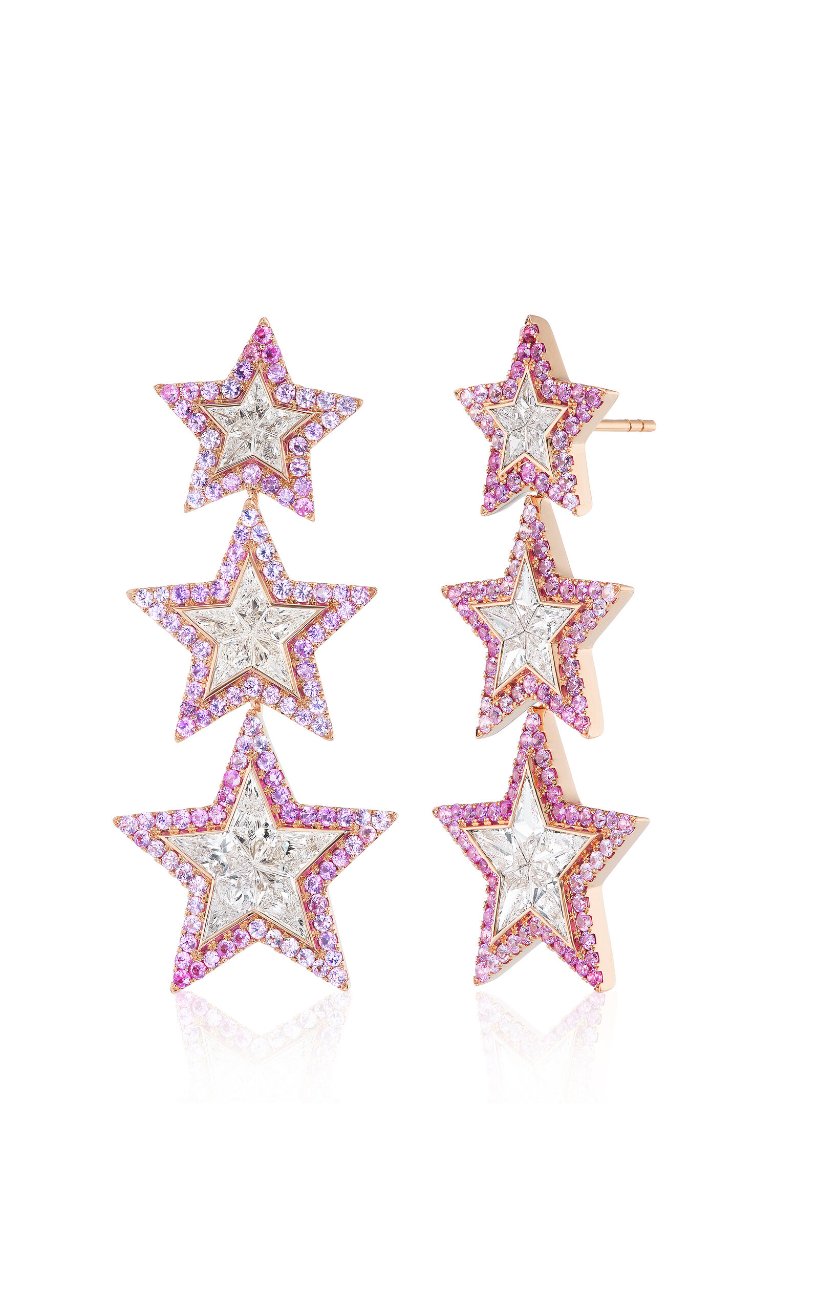 Emily P. Wheeler 18k Rose Gold Wonder Woman Earrings In Pink