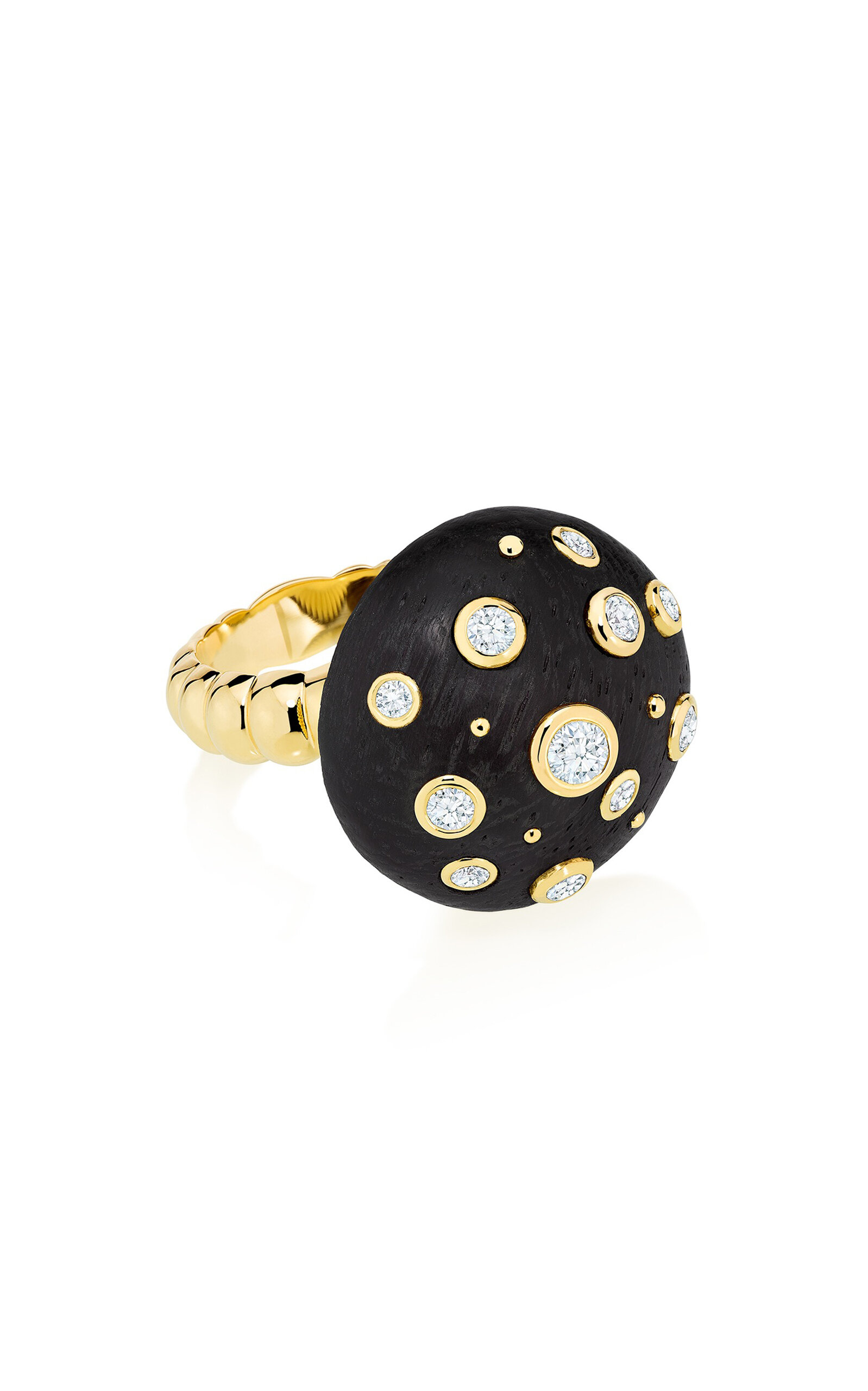 Sauer 18k Yellow Gold Toadstool Ring In Black