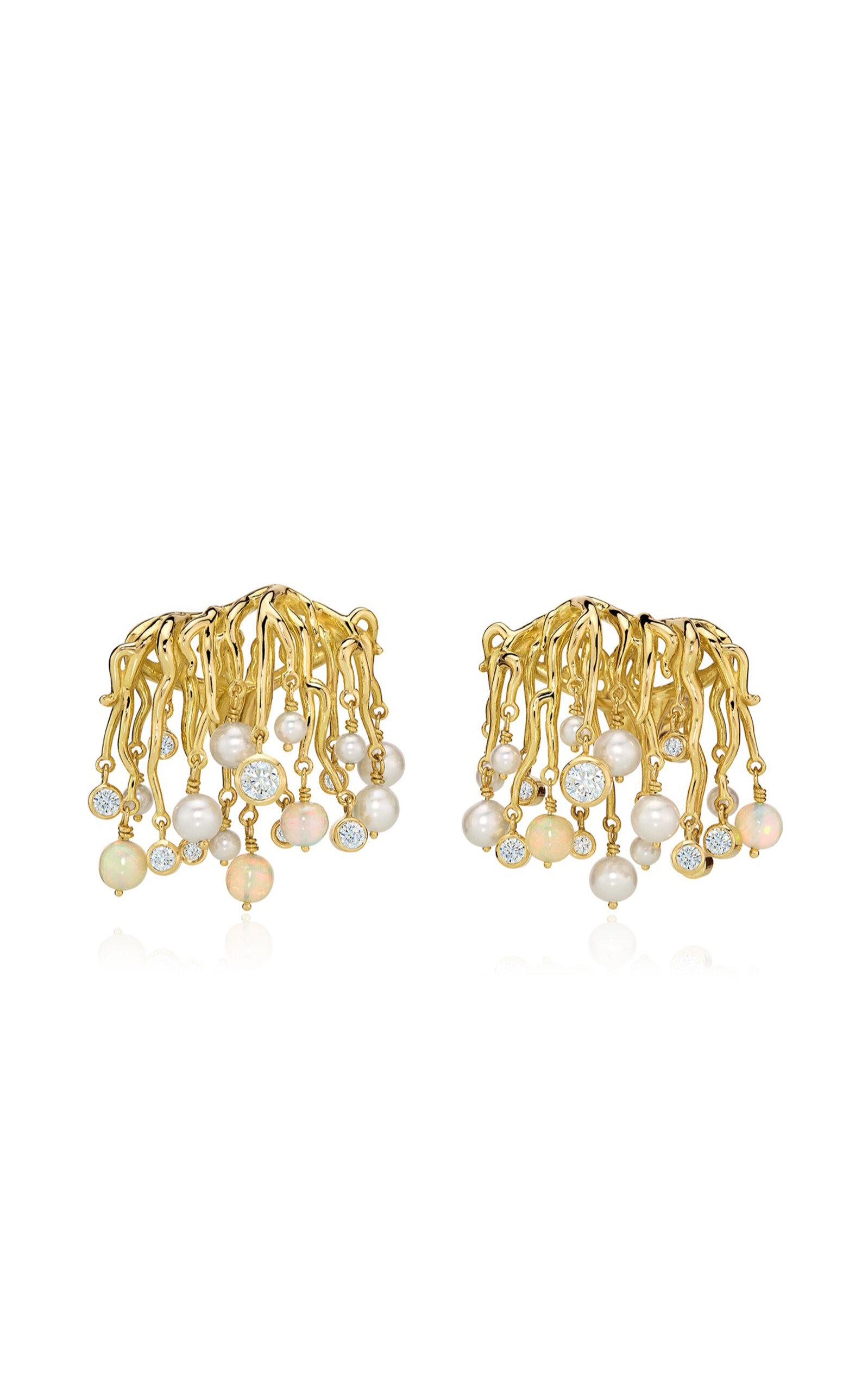 Sauer 18k Yellow Gold Mycelium Earrings