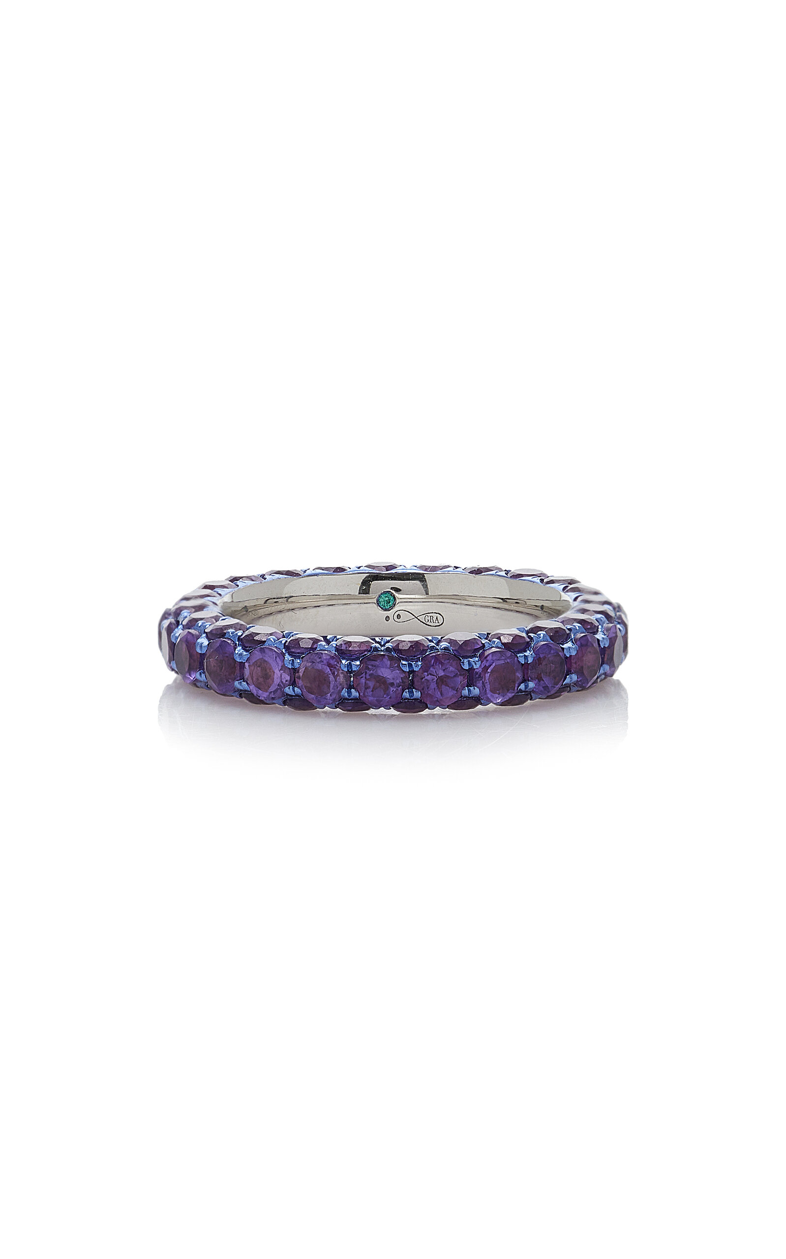 3 Sided Purple-Rhodium Amethyst Ring