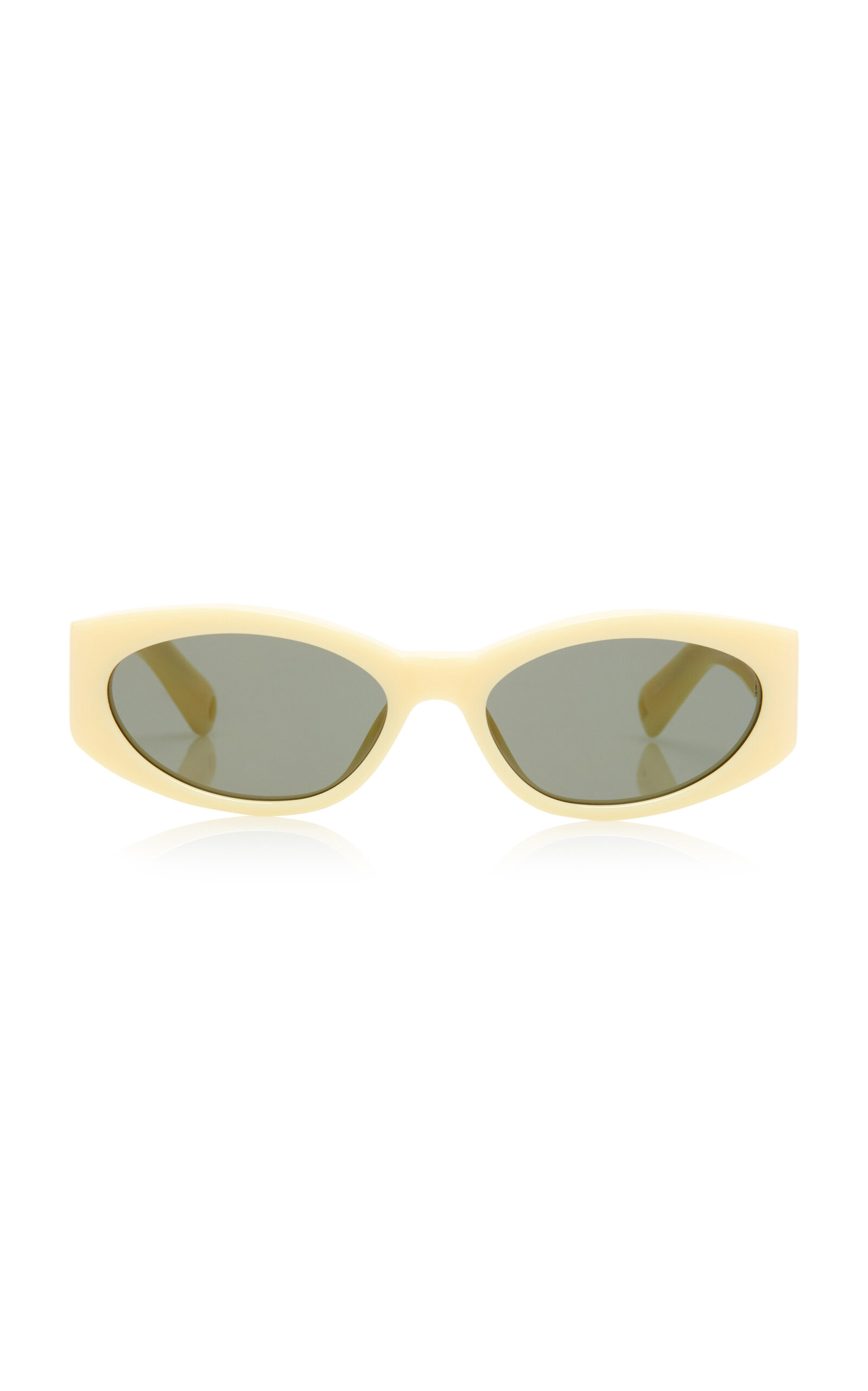 Shop Jacquemus Ovalo Cat-eye Acetate Sunglasses In Yellow