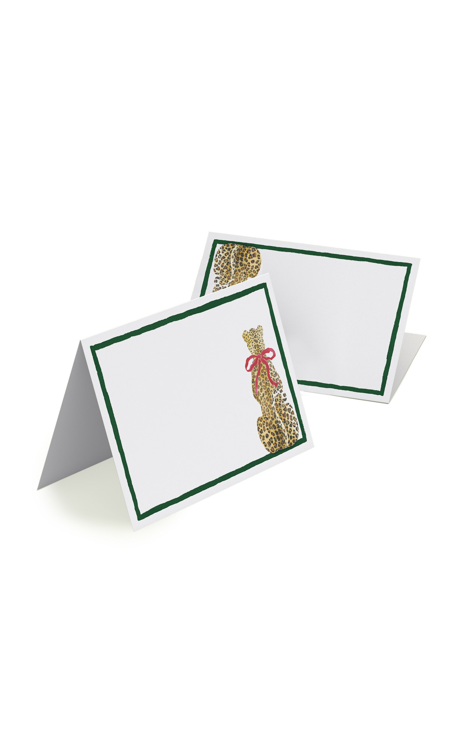 Clementina Sketchbook Set-of-eight Christmas Leopard Hand-painted Place Cards In Multi