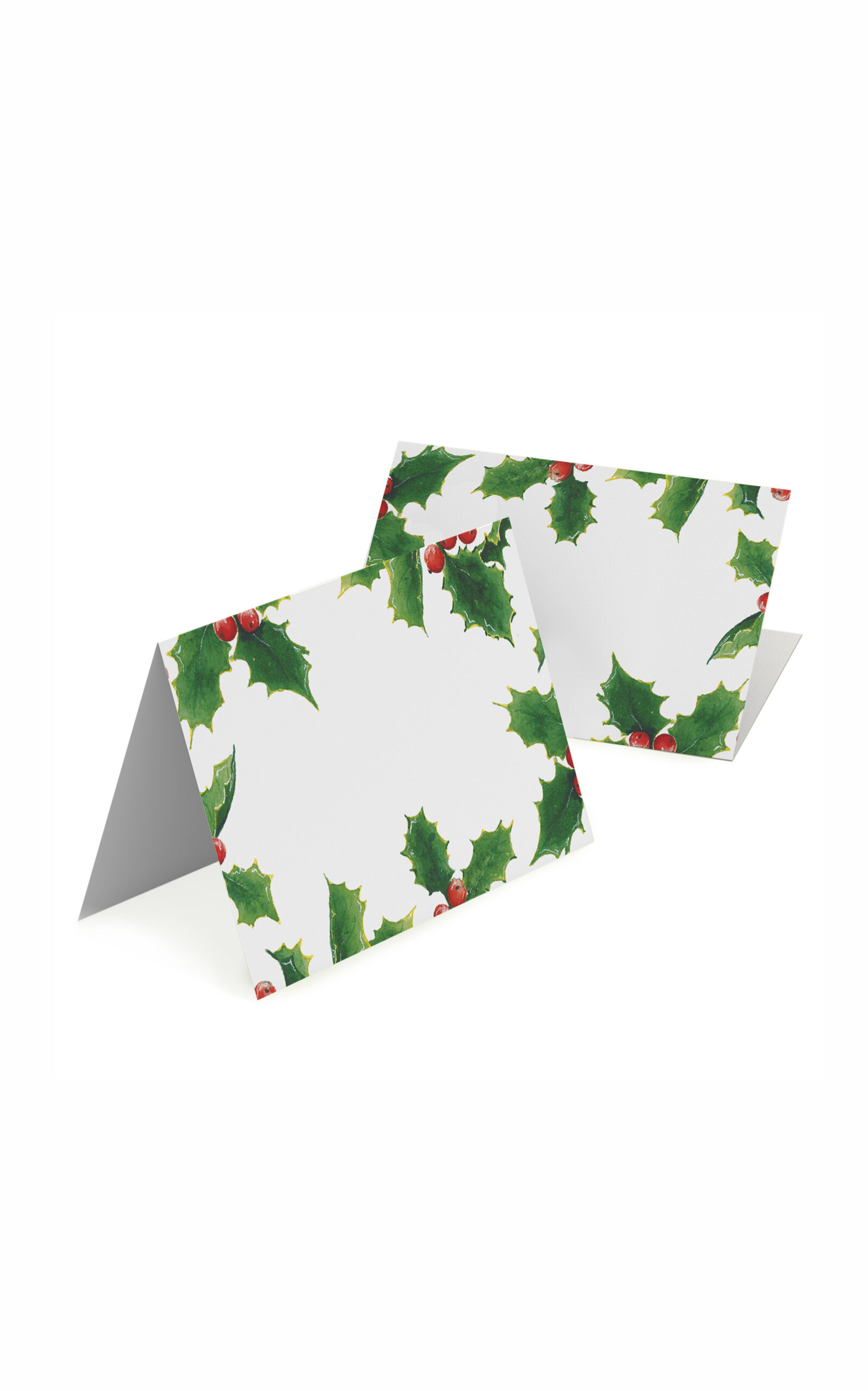 Clementina Sketchbook Set-of-eight Christmas Holly Hand-painted Place Cards In Multi