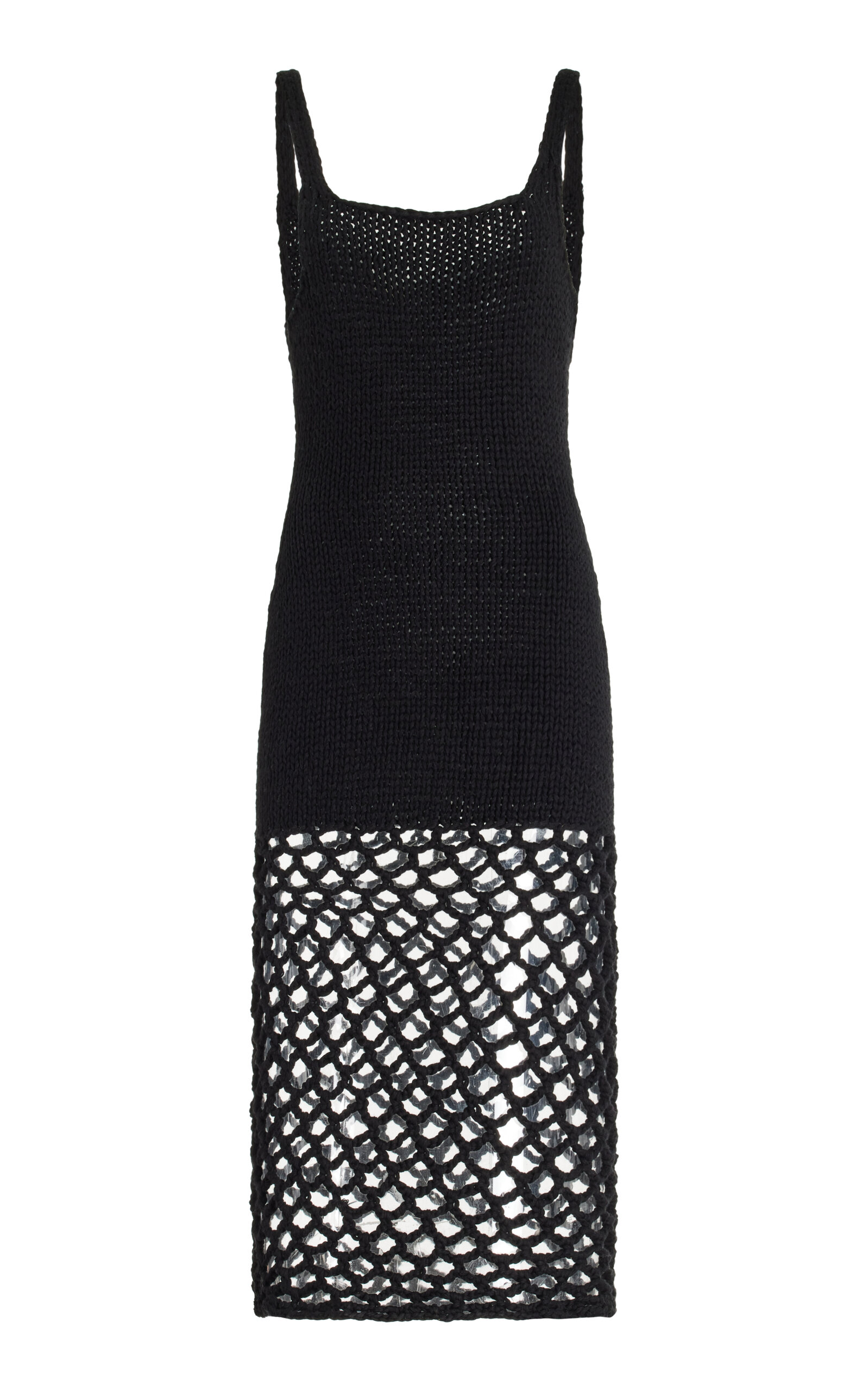 Shop Nia Thomas Sade Crocheted Cotton Maxi Dress In Black