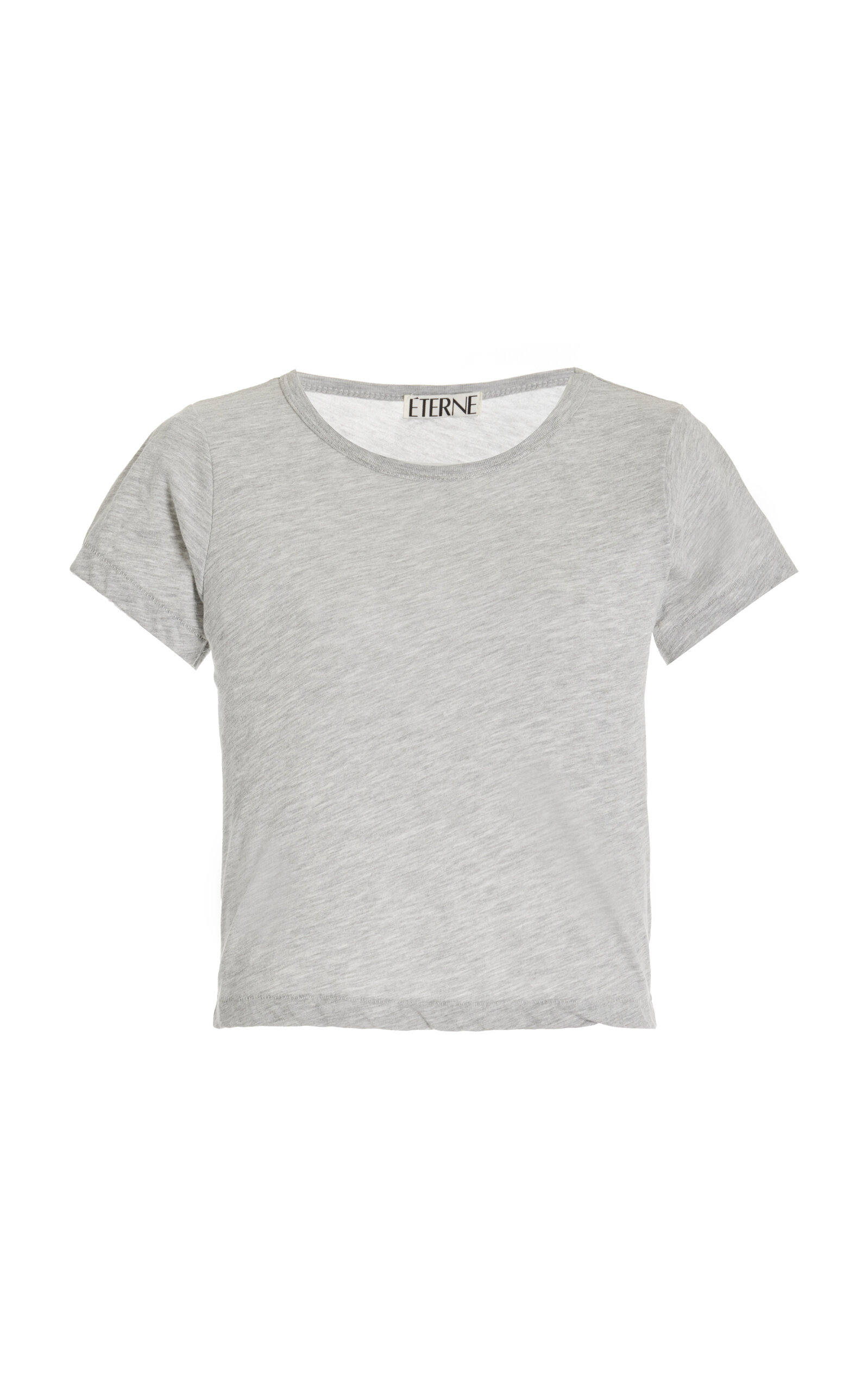 Shop Éterne Cotton-blend Jersey Baby Tee In Grey