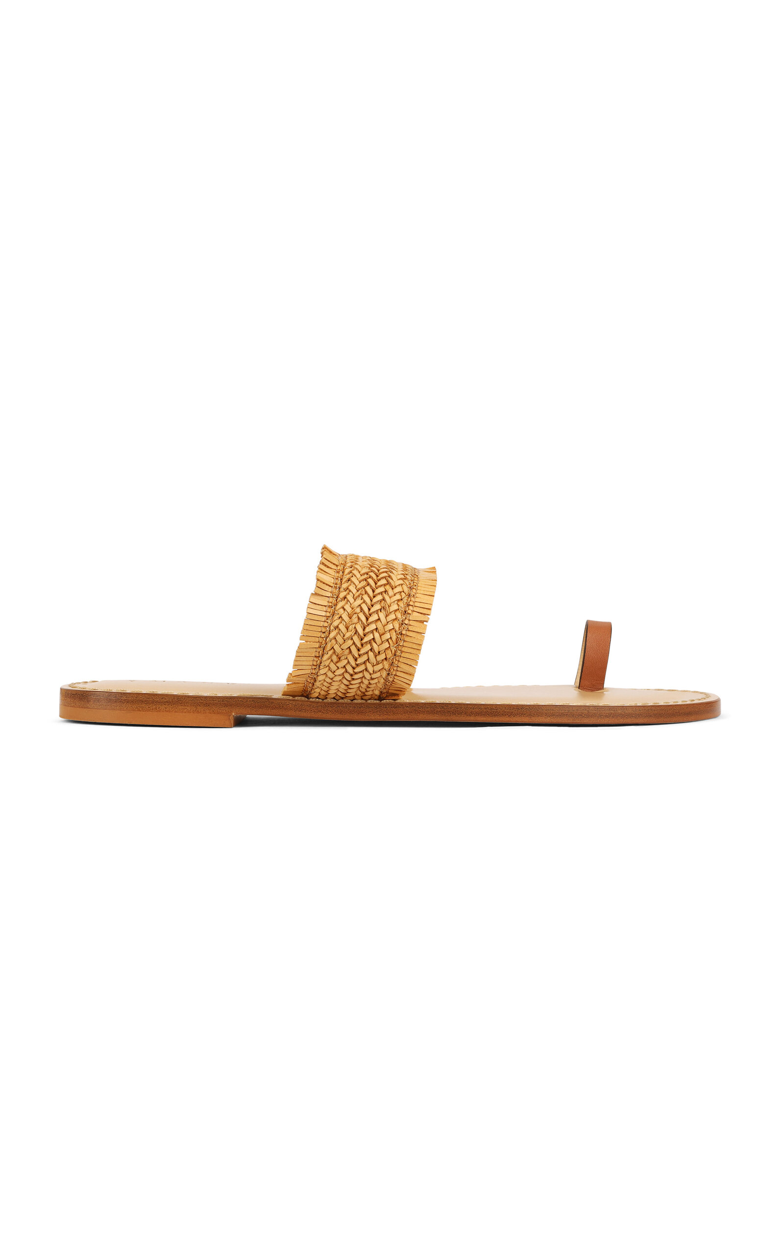 Shop Amanu Shela Braided Leather Sandals In Gold