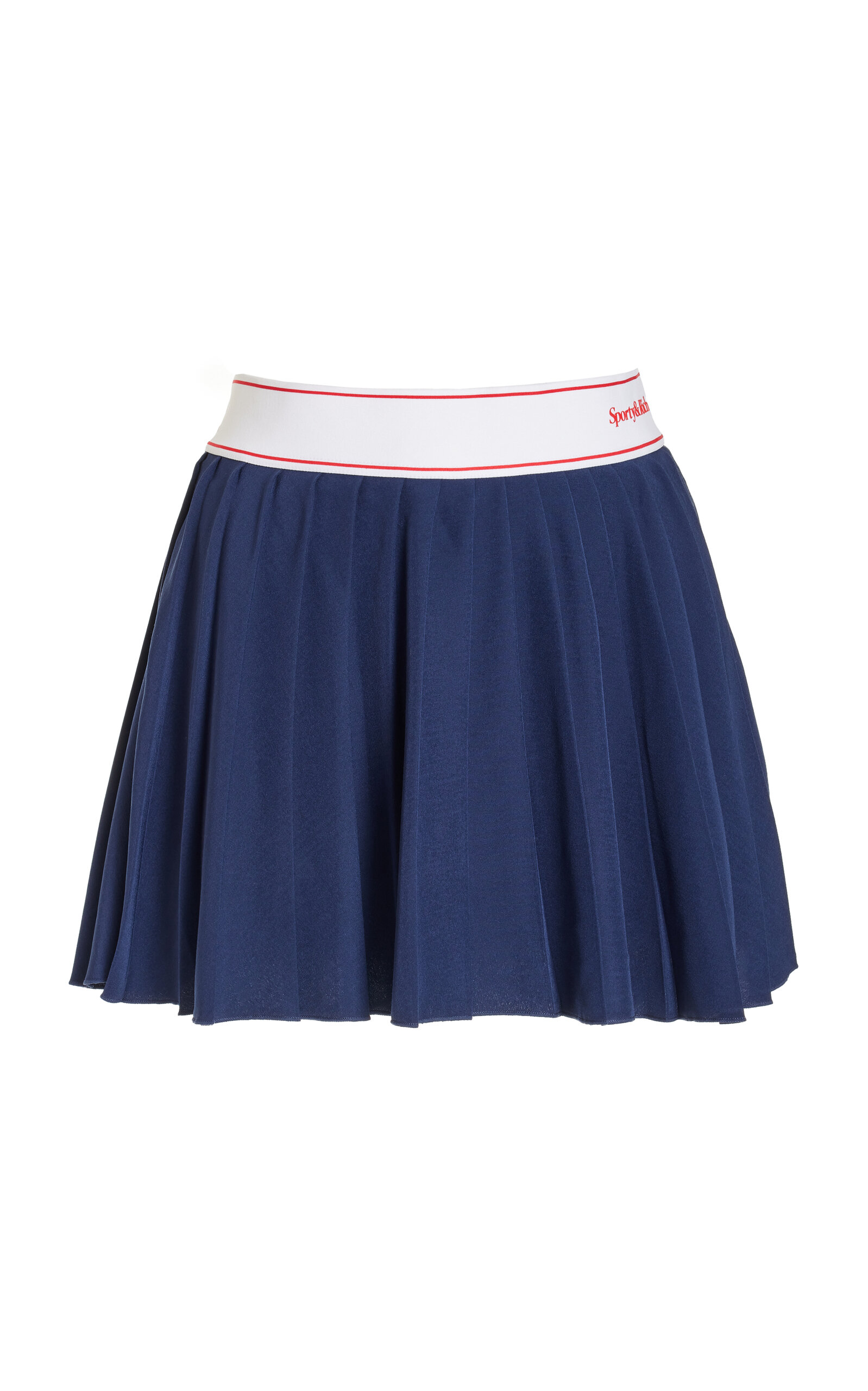 Shop Sporty And Rich Pleated Tennis Mini Skirt In Navy