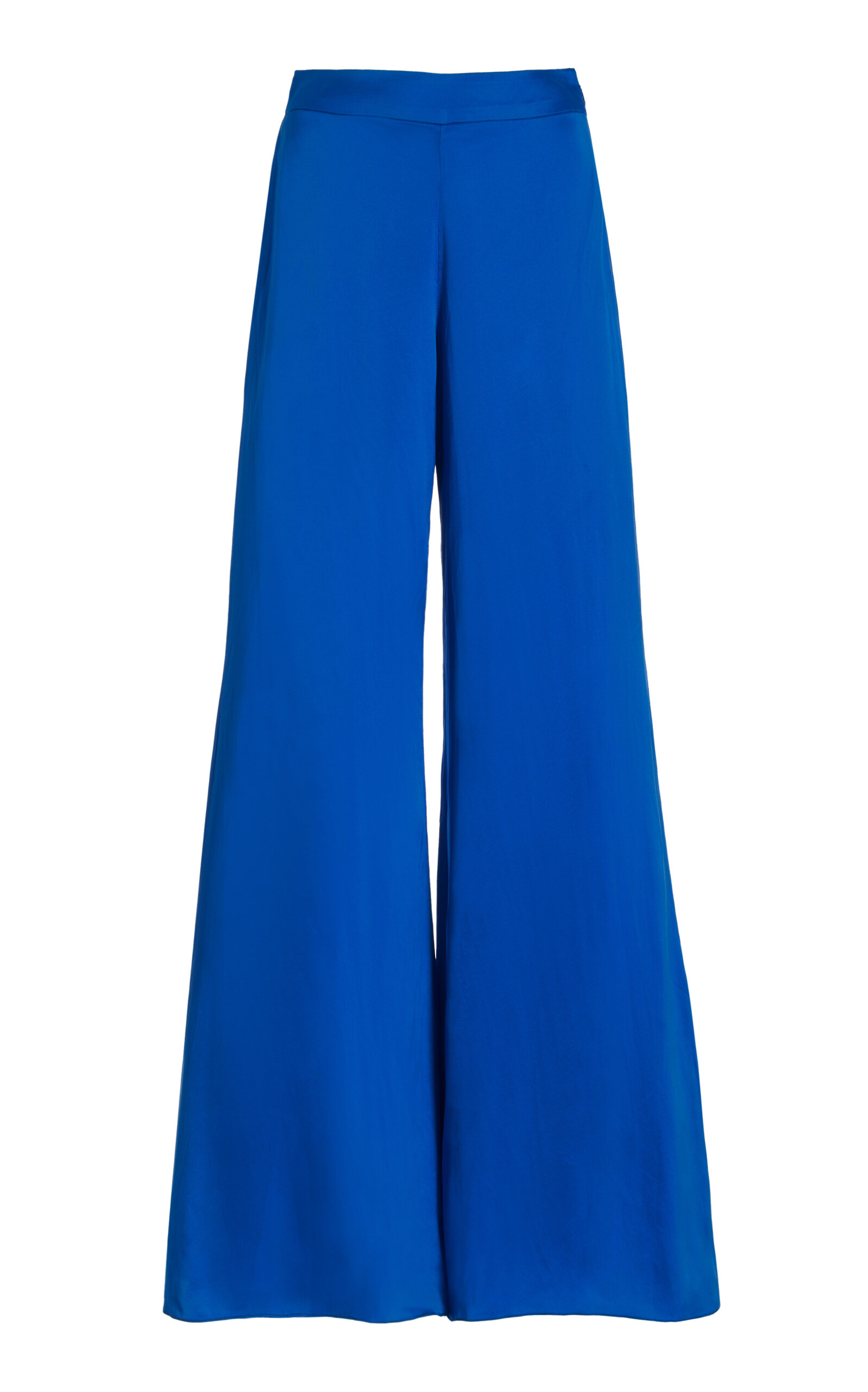 Francesca Miranda Exclusive Anderson Silk Wide-leg Trousers In Blue