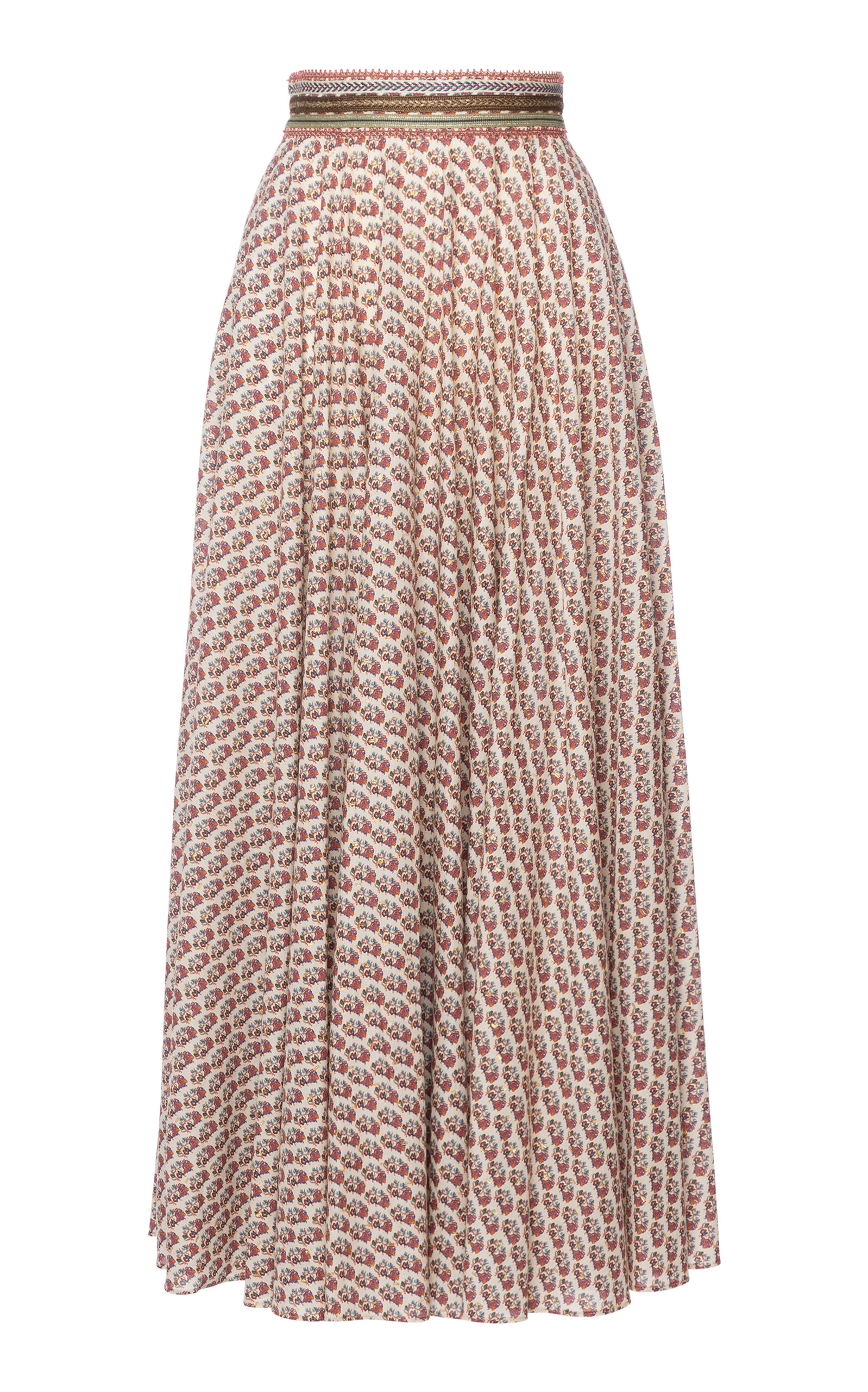 Maeve Pleated Cotton Maxi Skirt