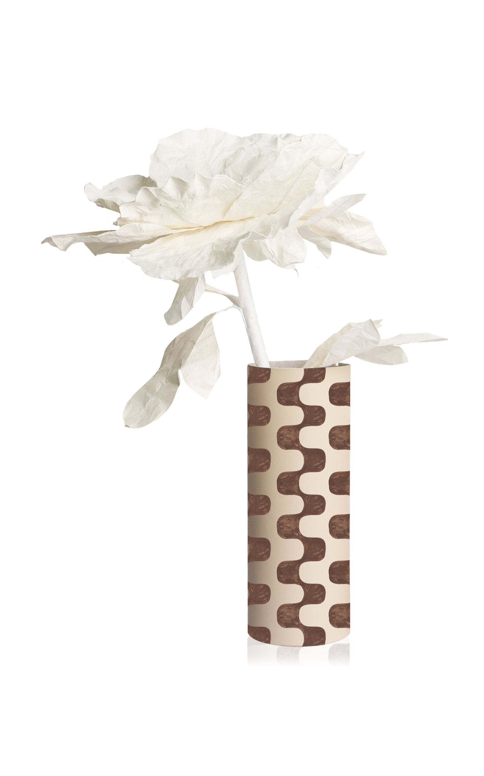 Alepel Warm Retro Leather Vase In Nude