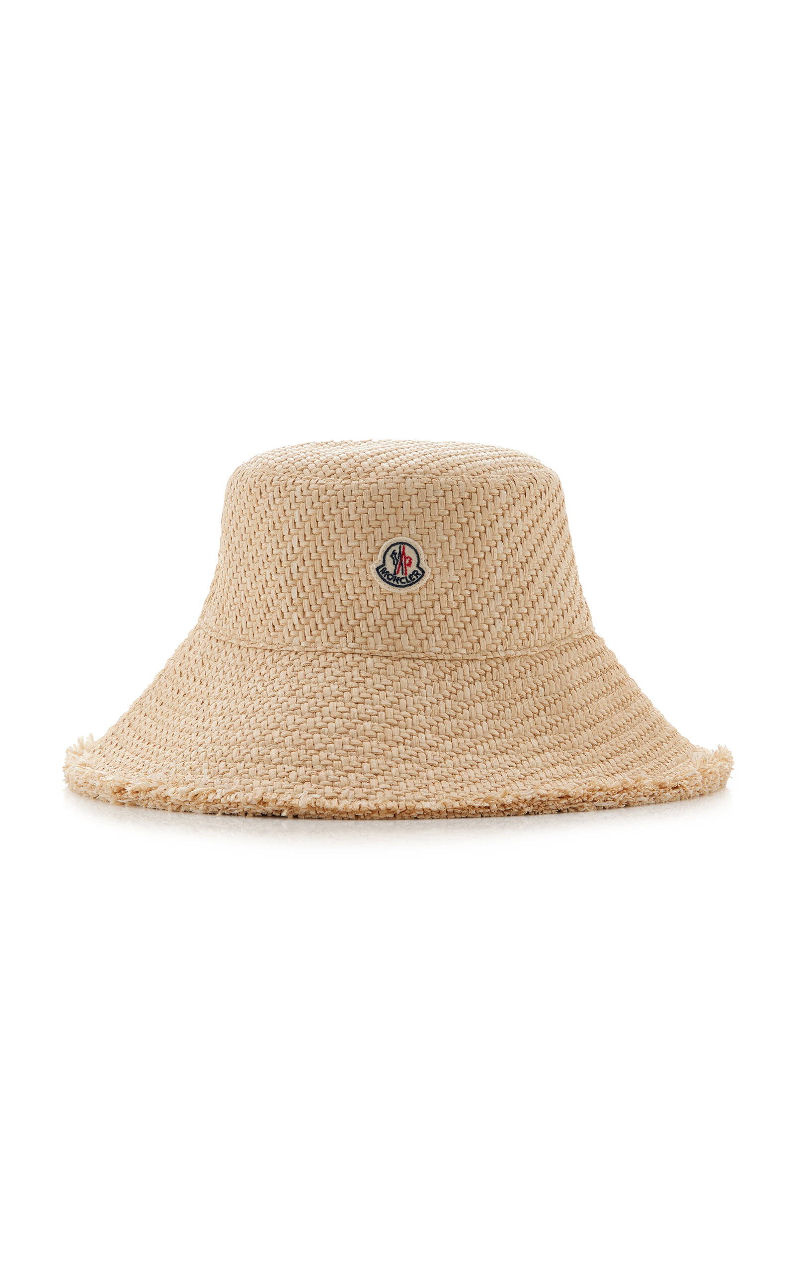 Shop Moncler Raffia Bucket Hat In Neutral