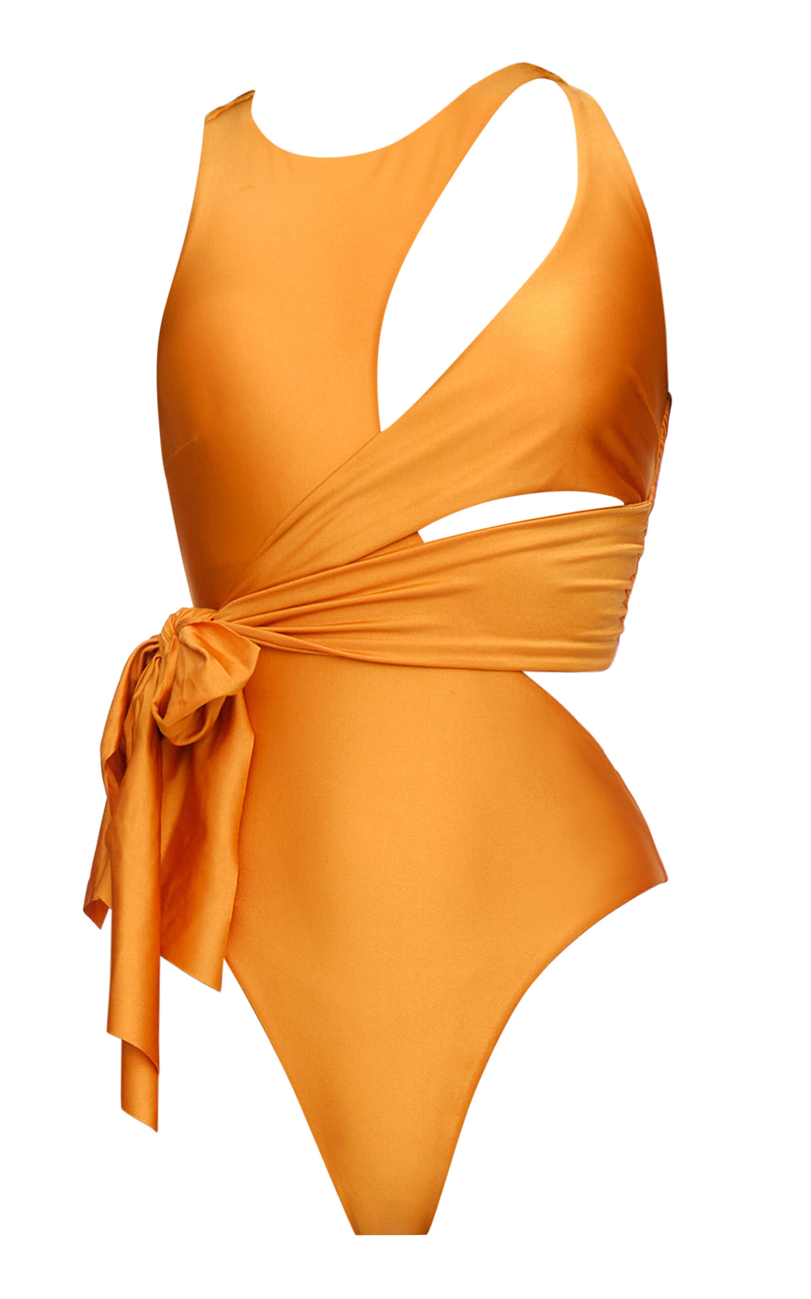 Lada Tie-Detailed Cutout One-Piece Swimsuit