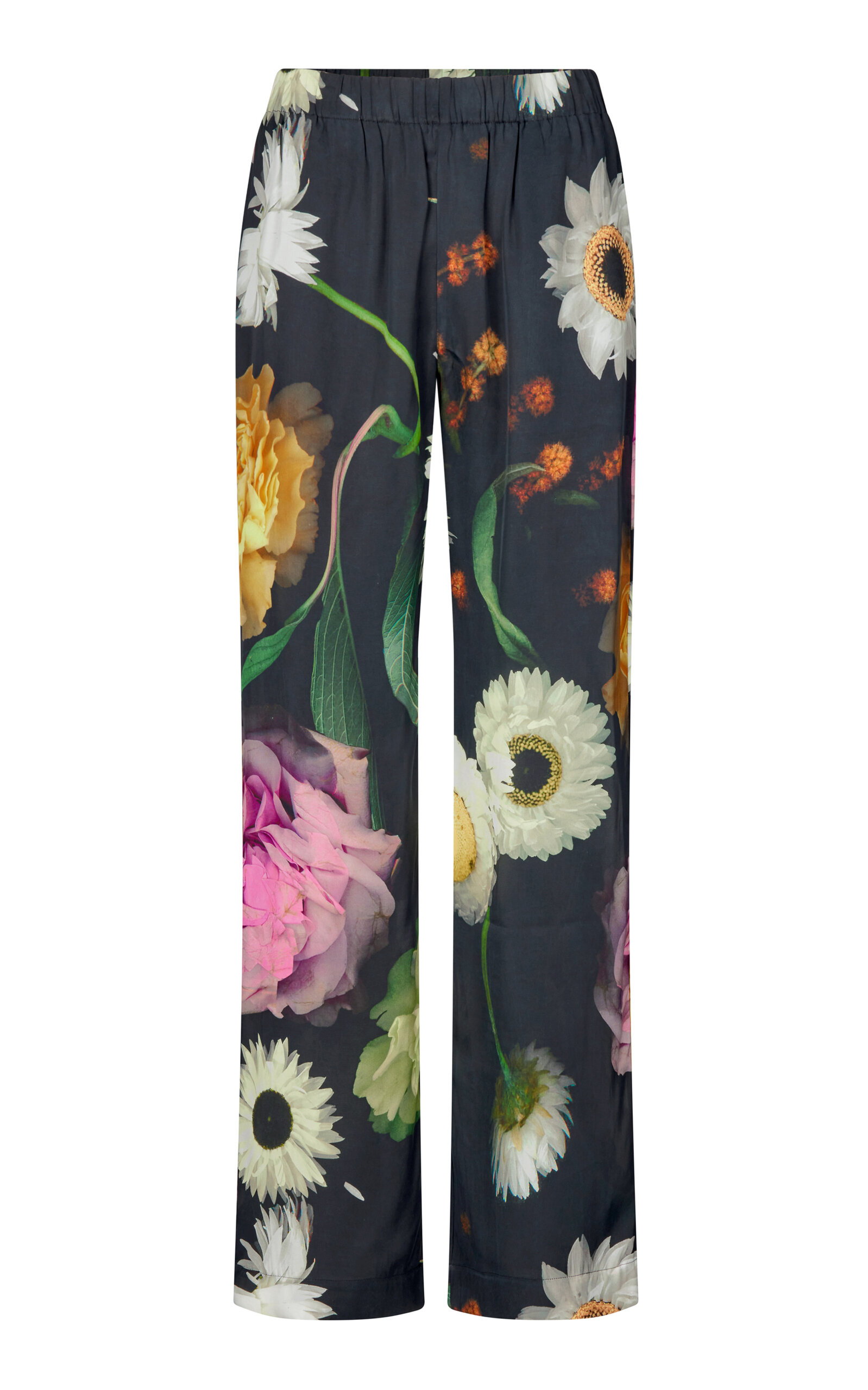 Stine Goya Fatou Floral-printed Pants In Black