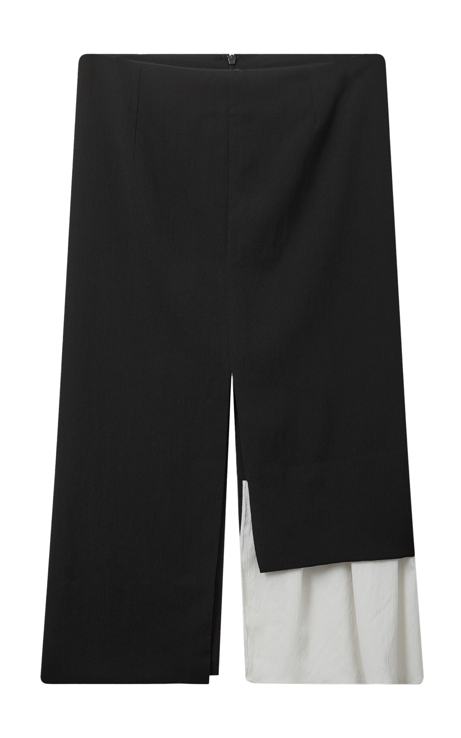 The Garment Treviso Contrast-detailed Cotton Midi Skirt In Black
